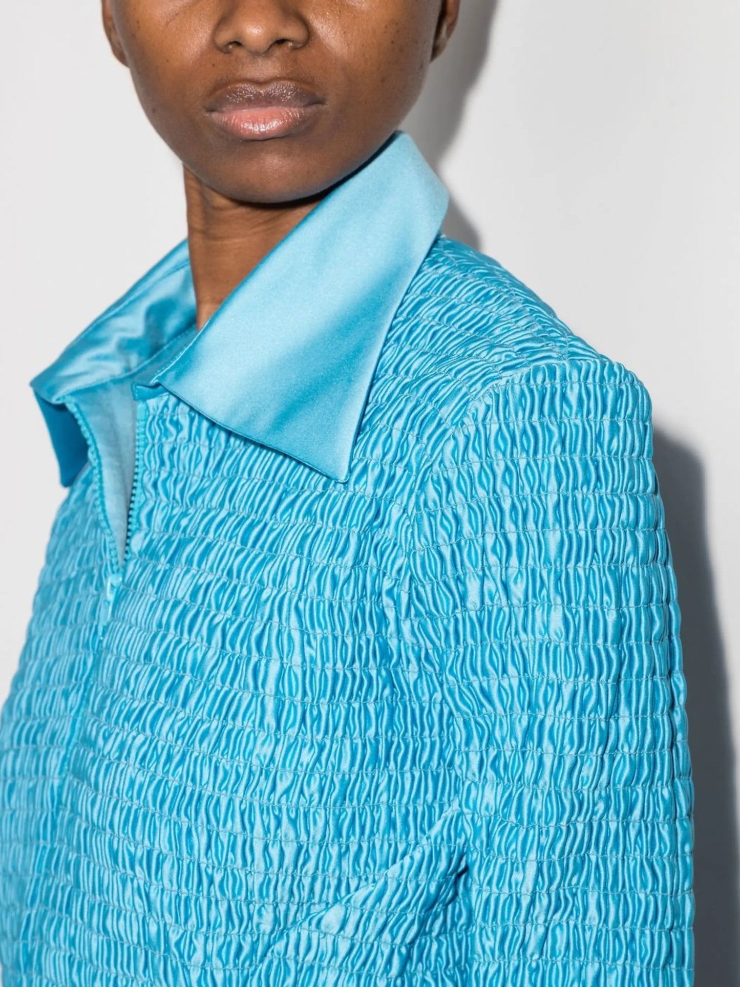 tweed zip-fastening jacket
