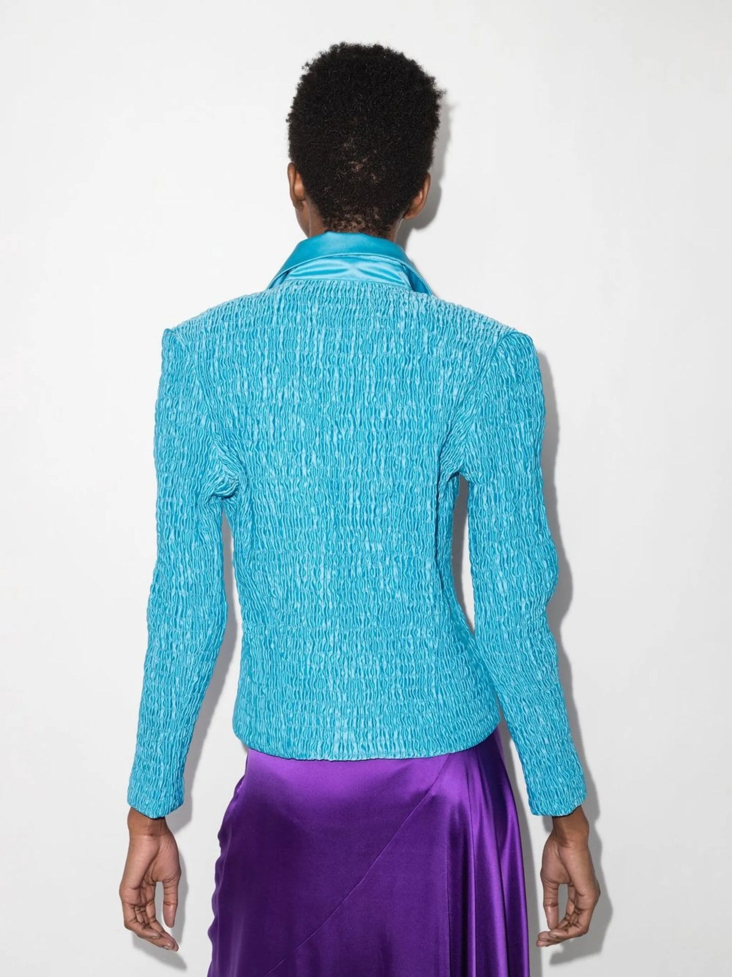 tweed zip-fastening jacket