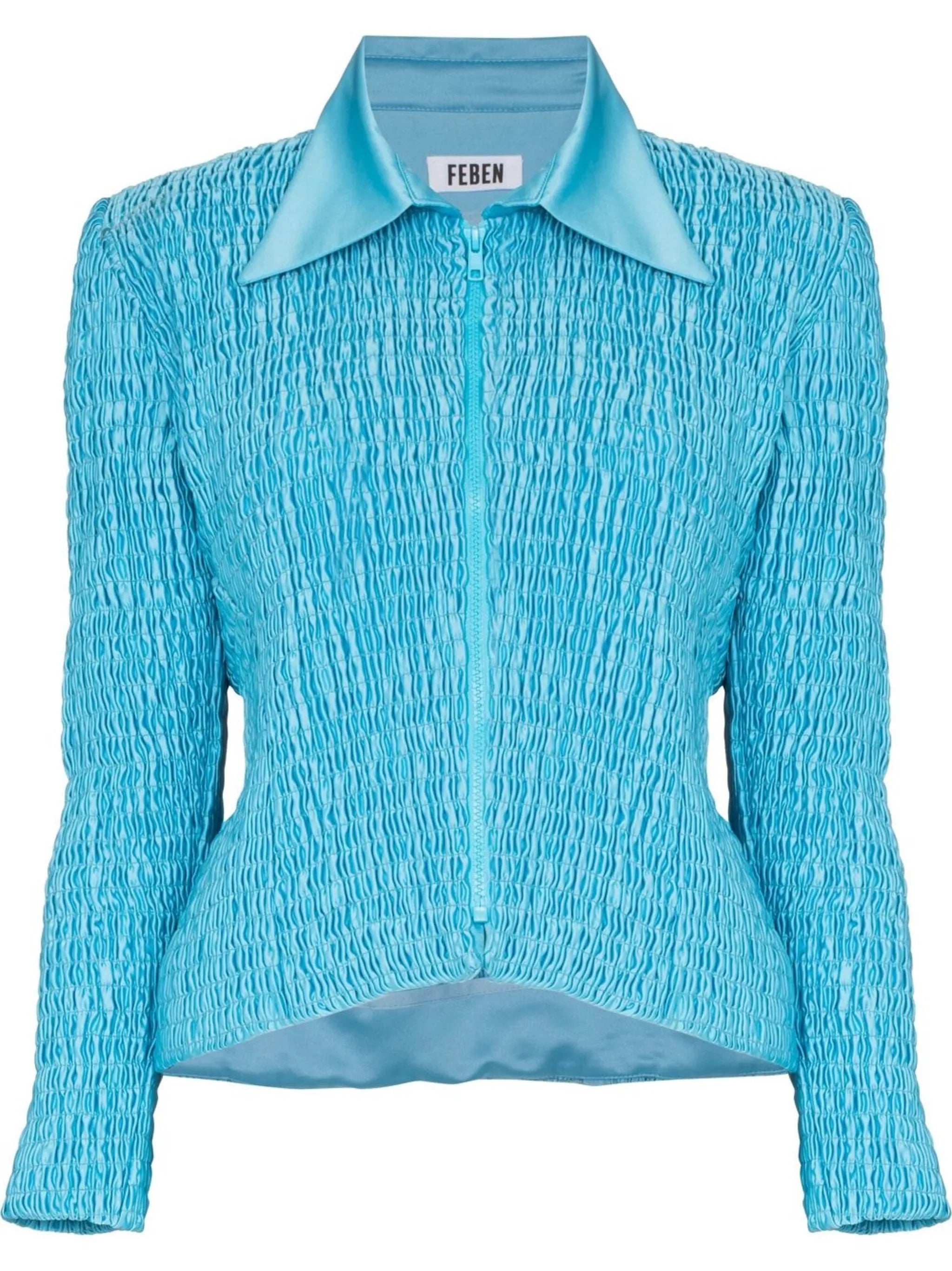 tweed zip-fastening jacket