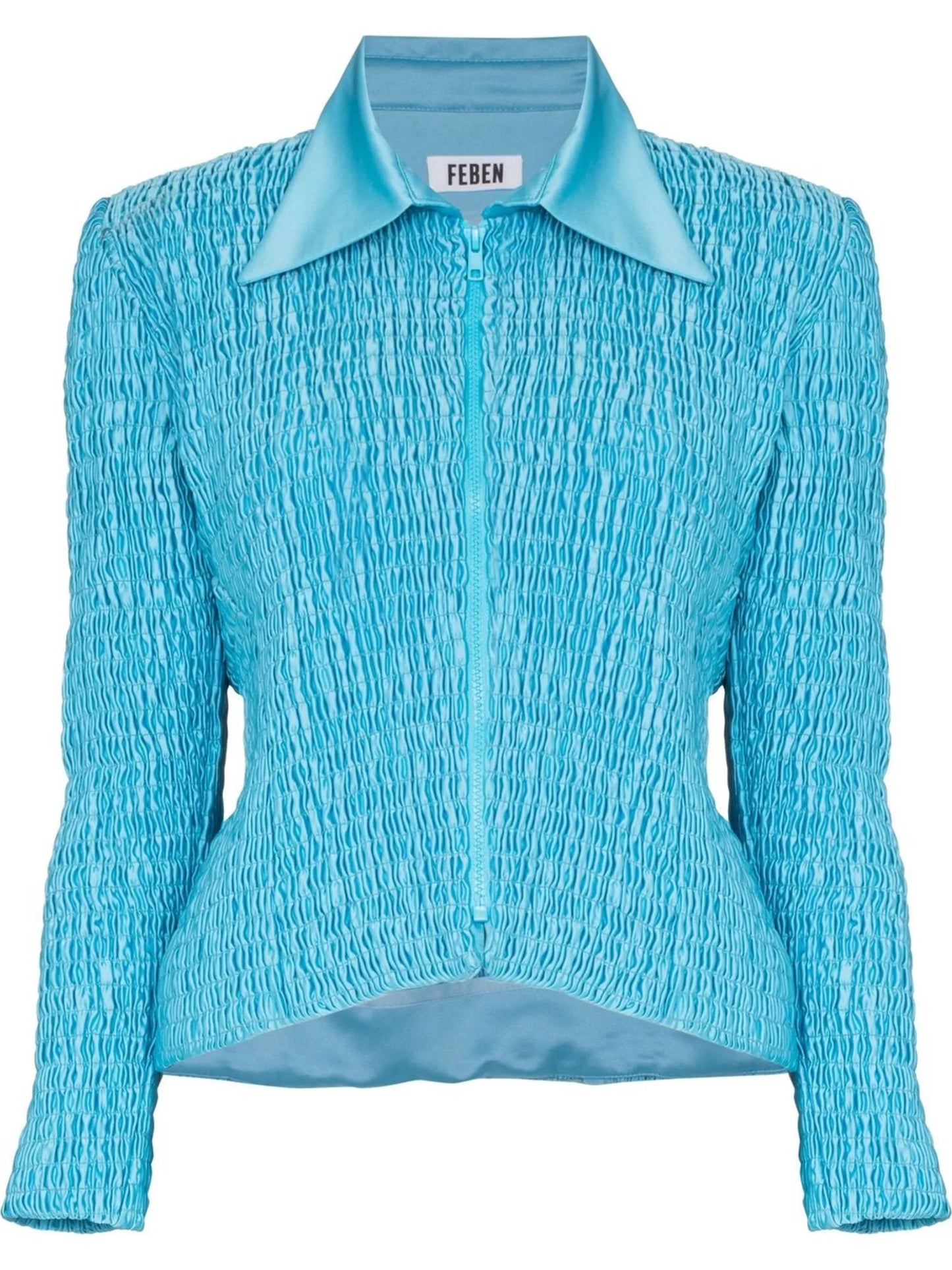 tweed zip-fastening jacket