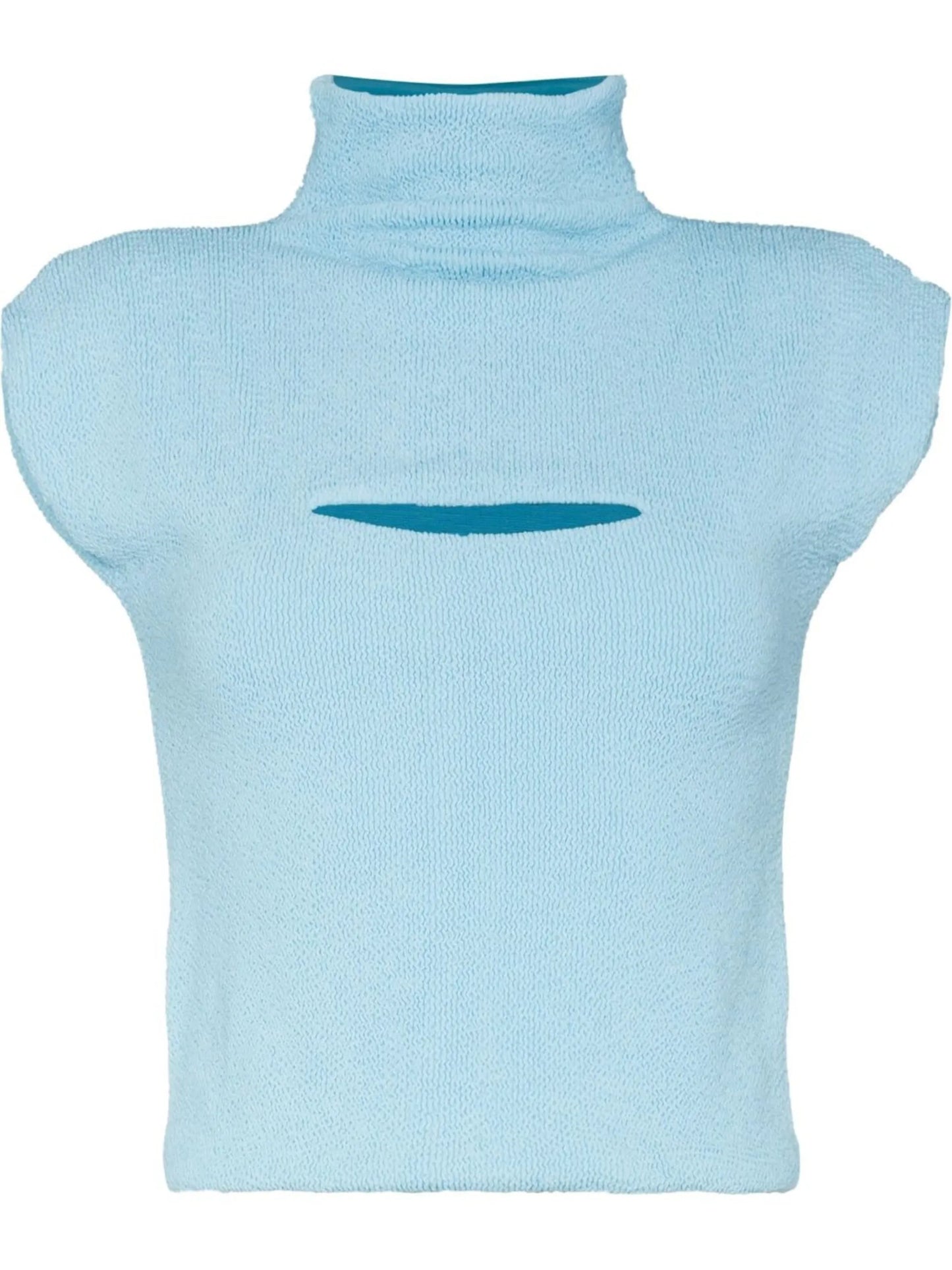 cut out-detail roll neck knitted top