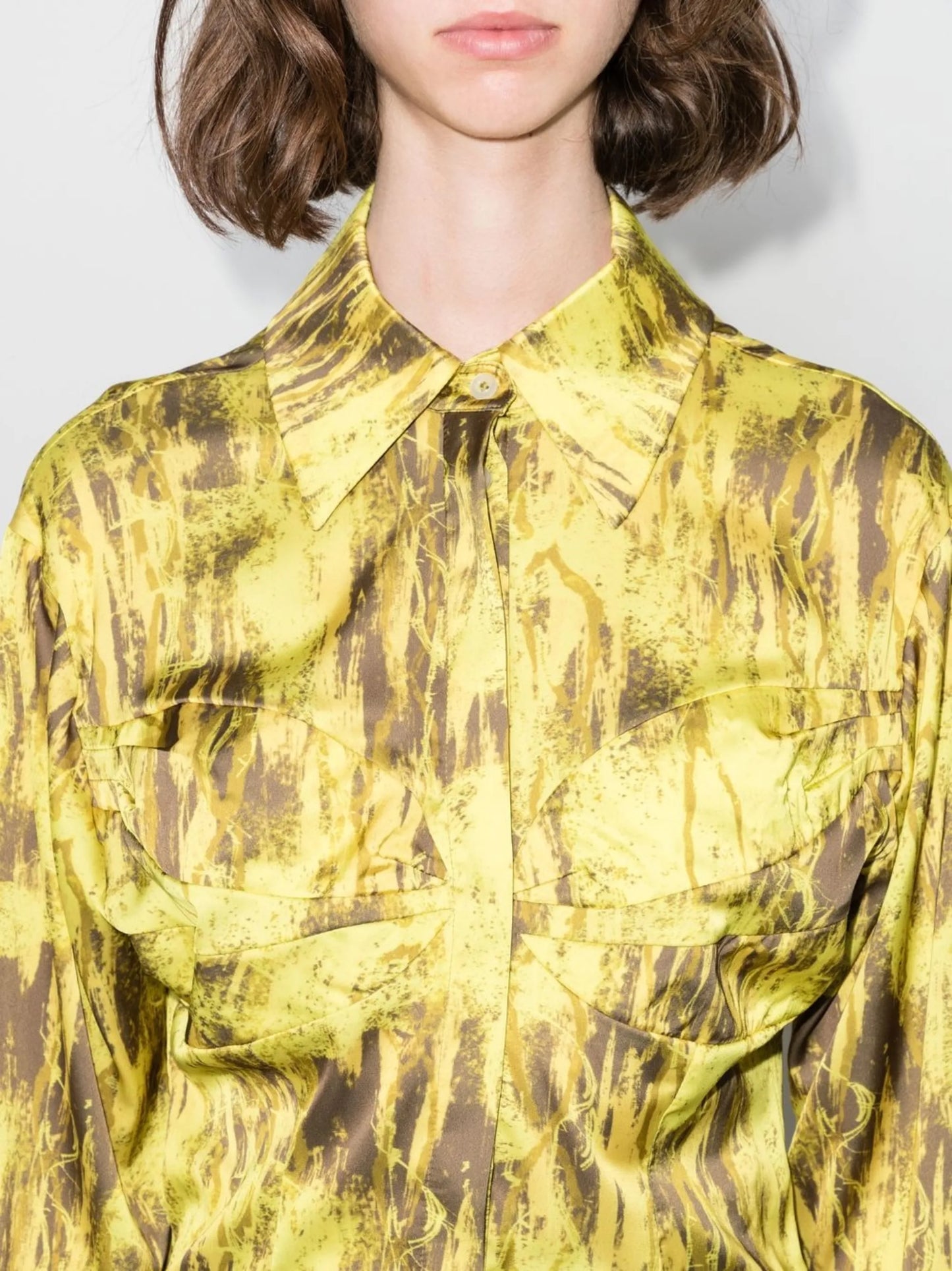 patterned button-up shirt