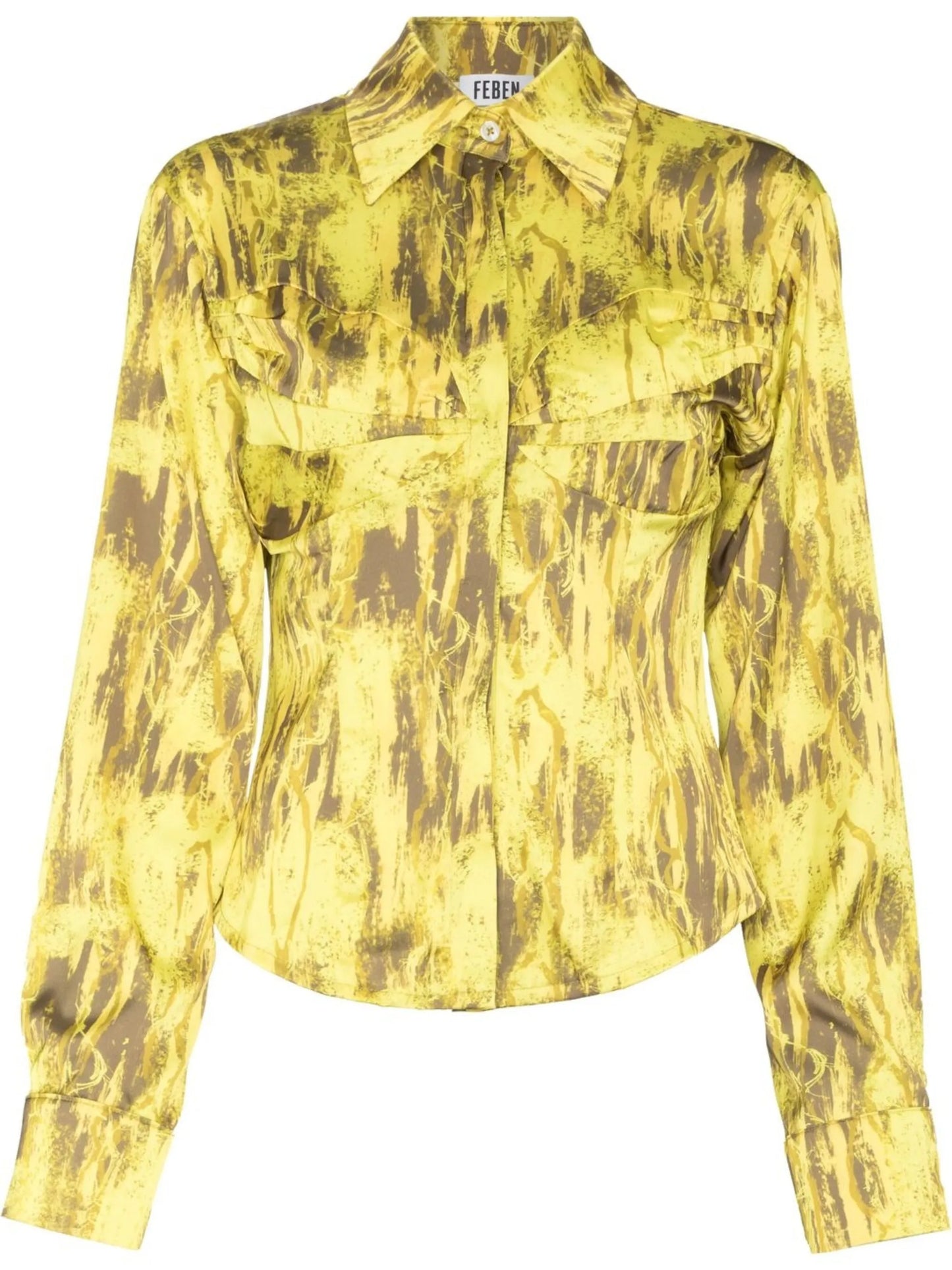 patterned button-up shirt