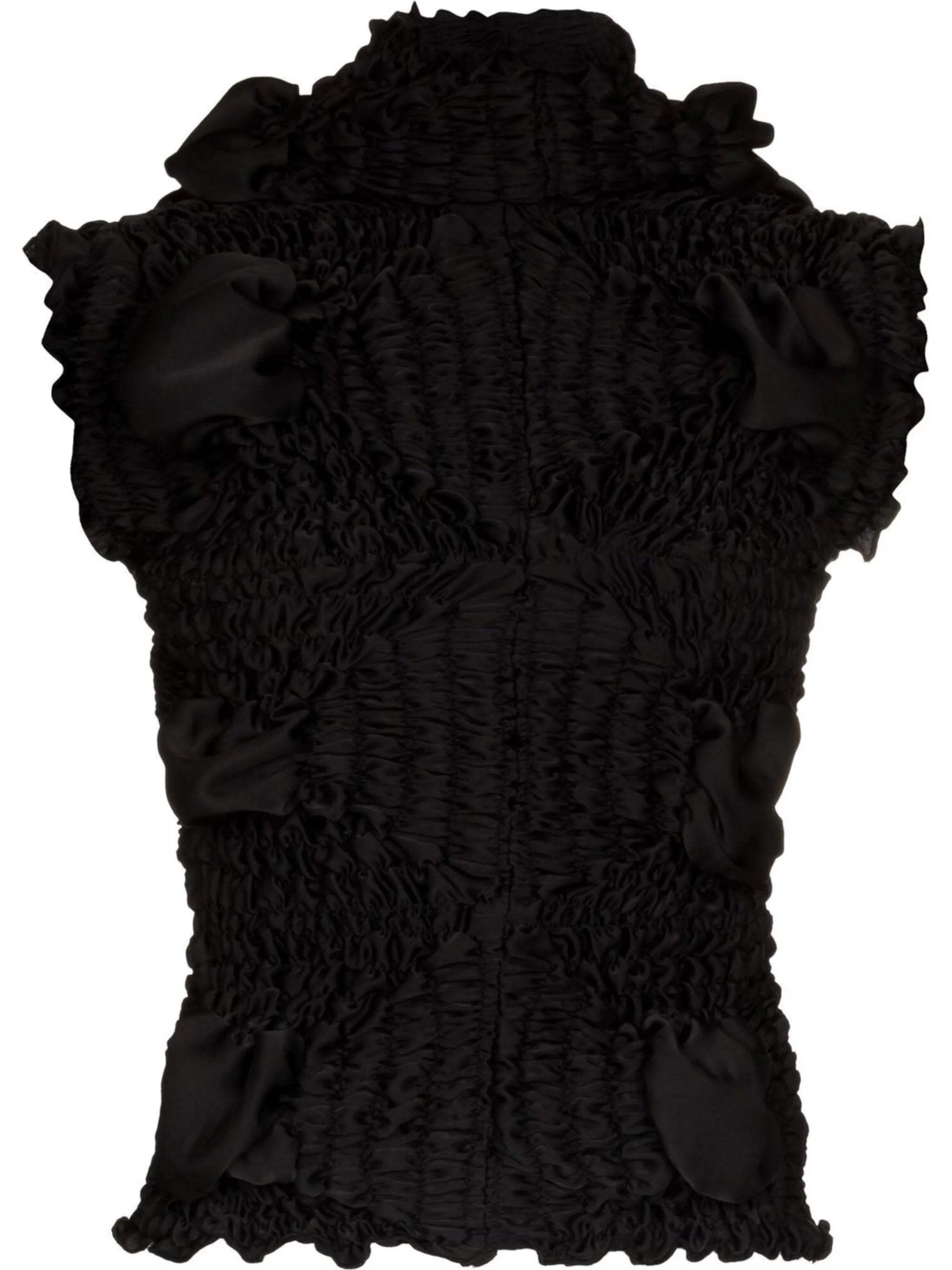 sleeveless textured-finish top