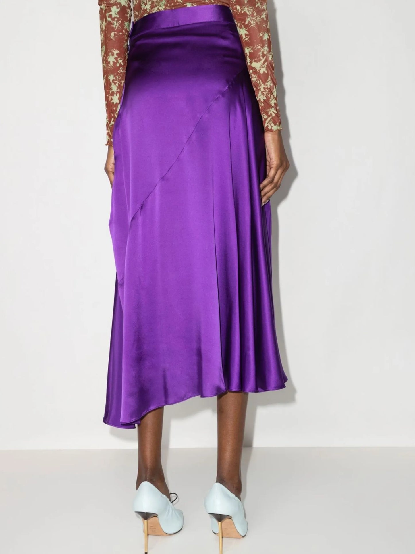 bias-cut slip midi skirt
