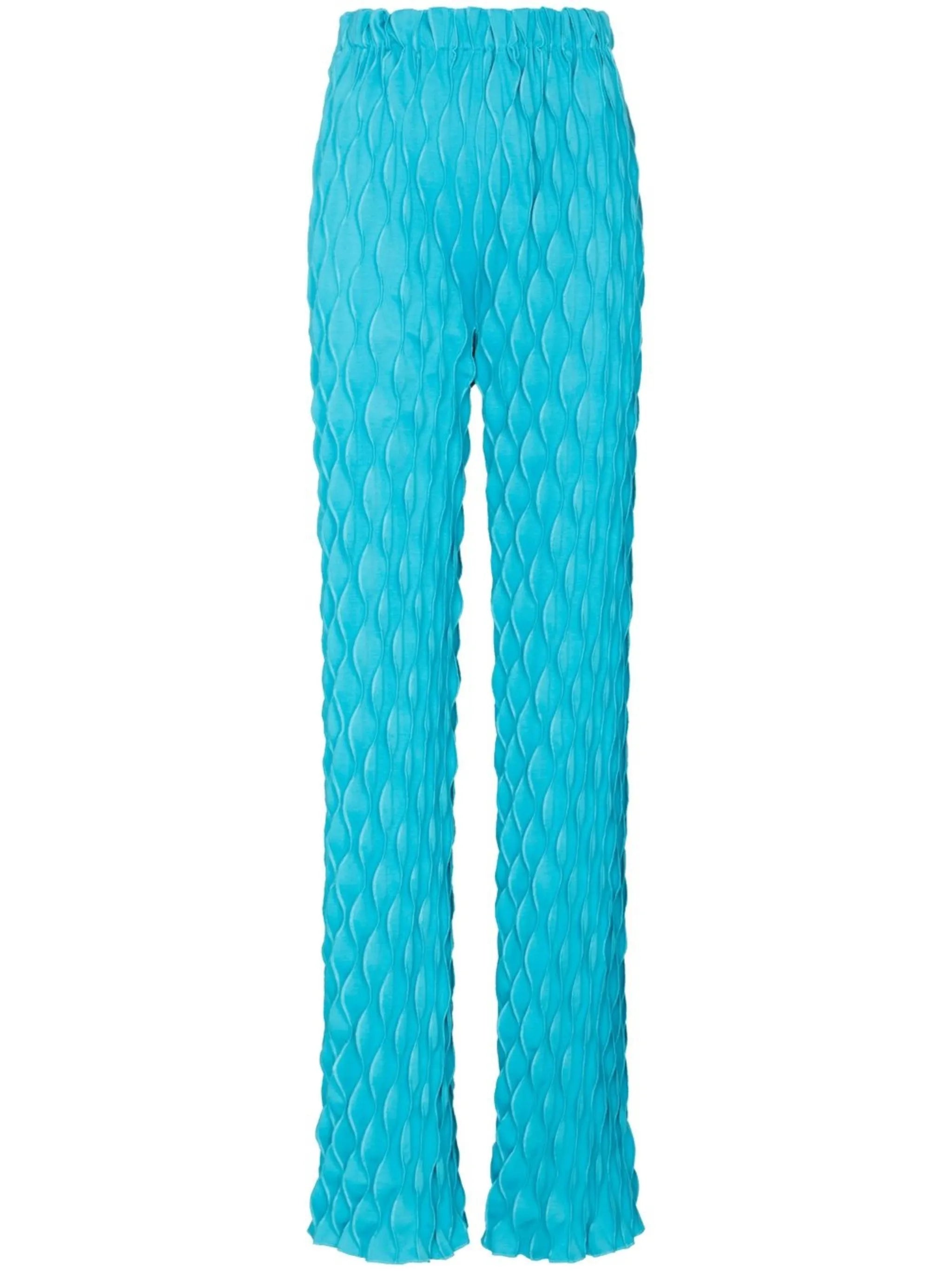 ruched straight-leg trousers