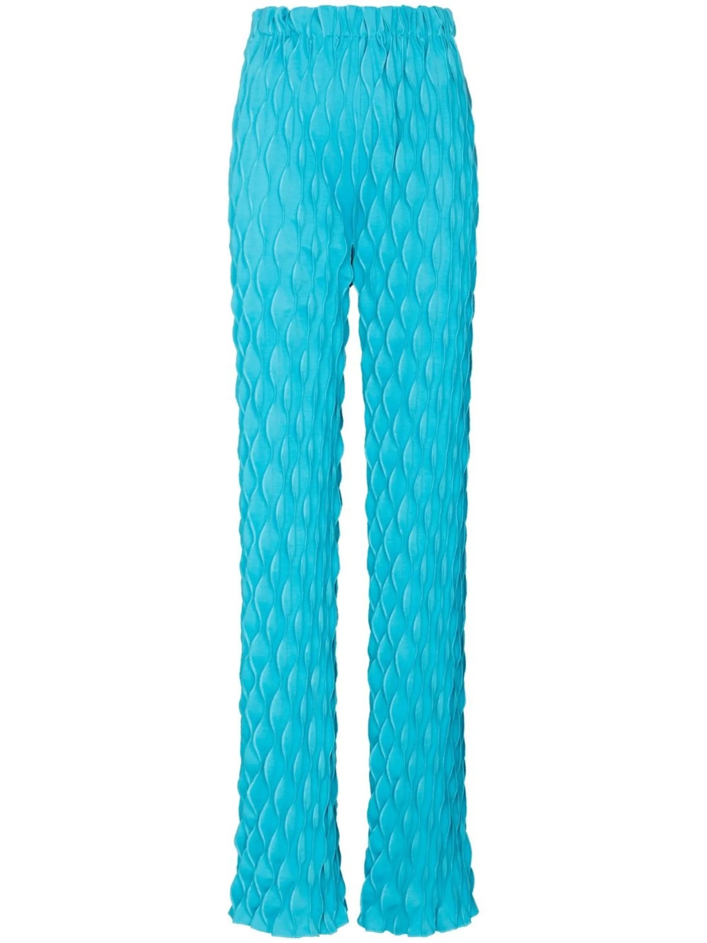 ruched straight-leg trousers