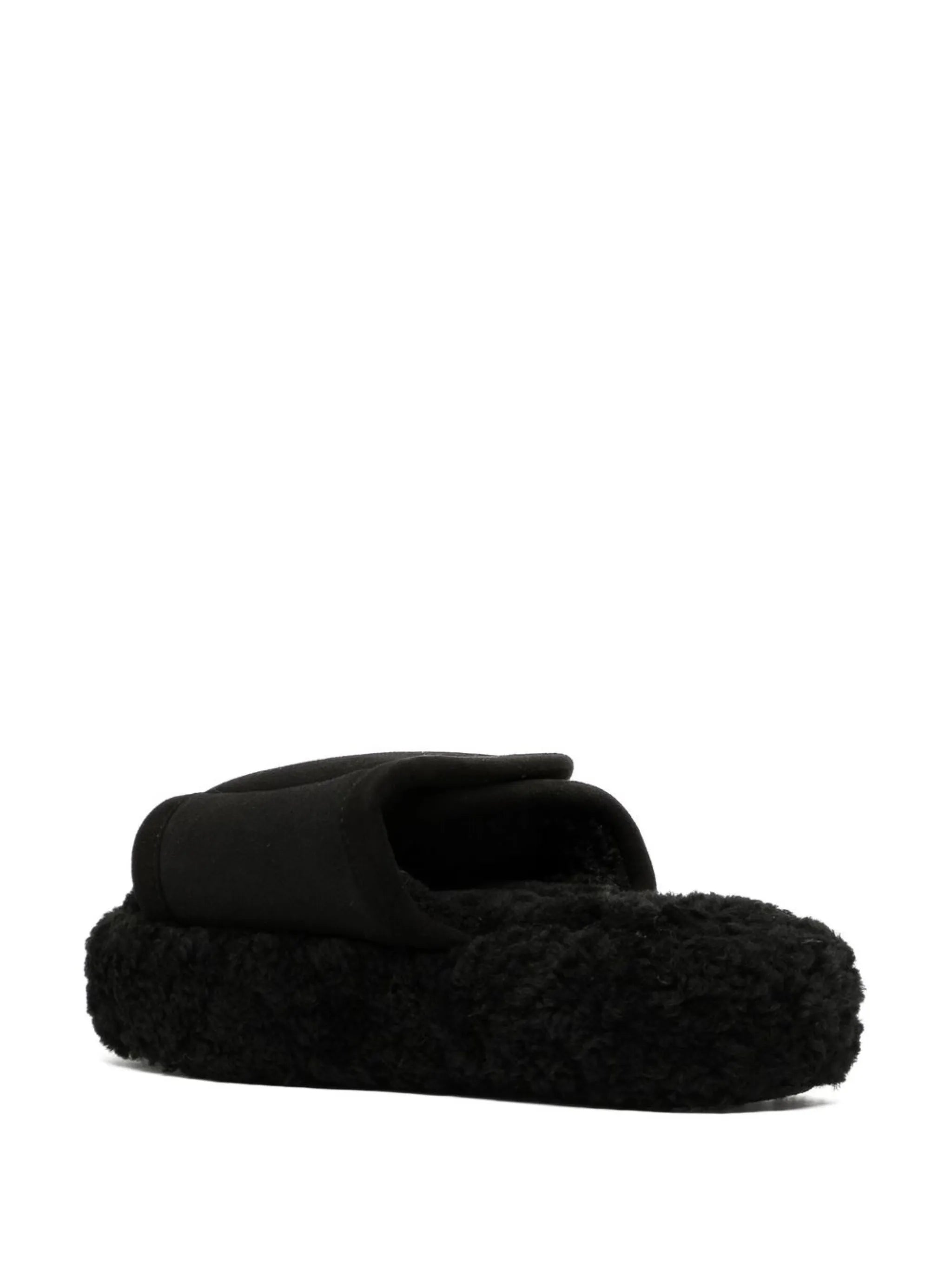 chunky shearling slides