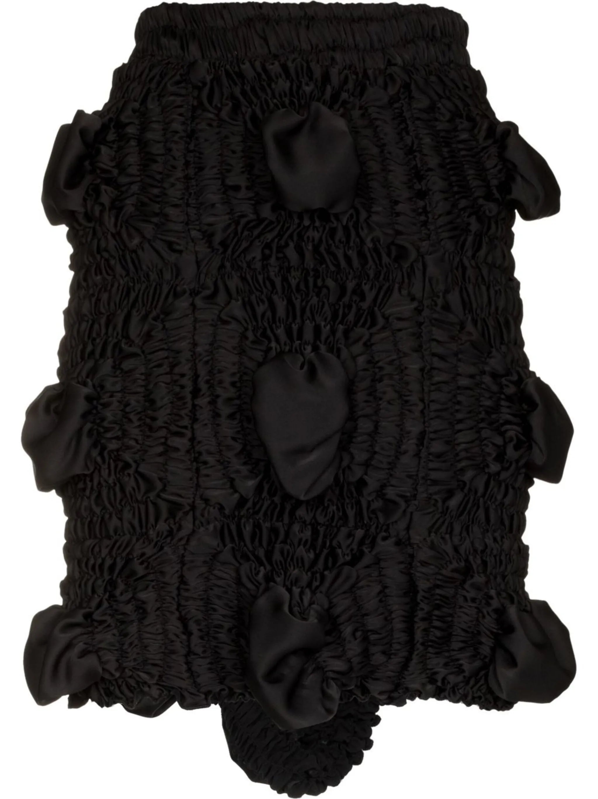 high-waisted textured-finish skirt