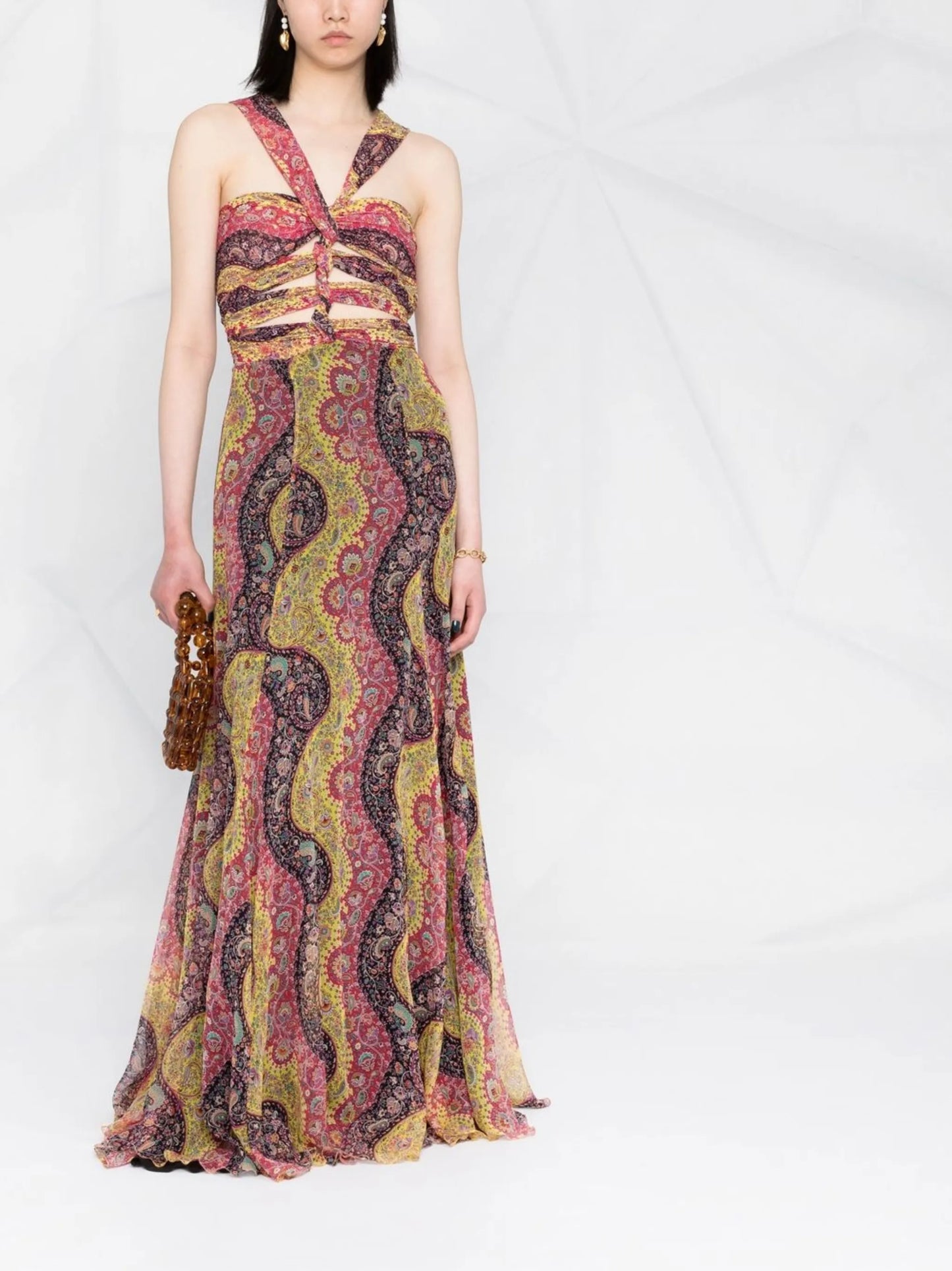 paisley-print sleeveless maxi dress