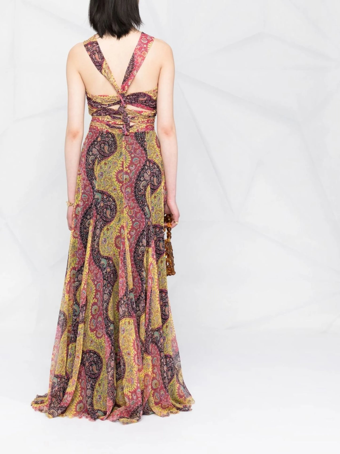 paisley-print sleeveless maxi dress