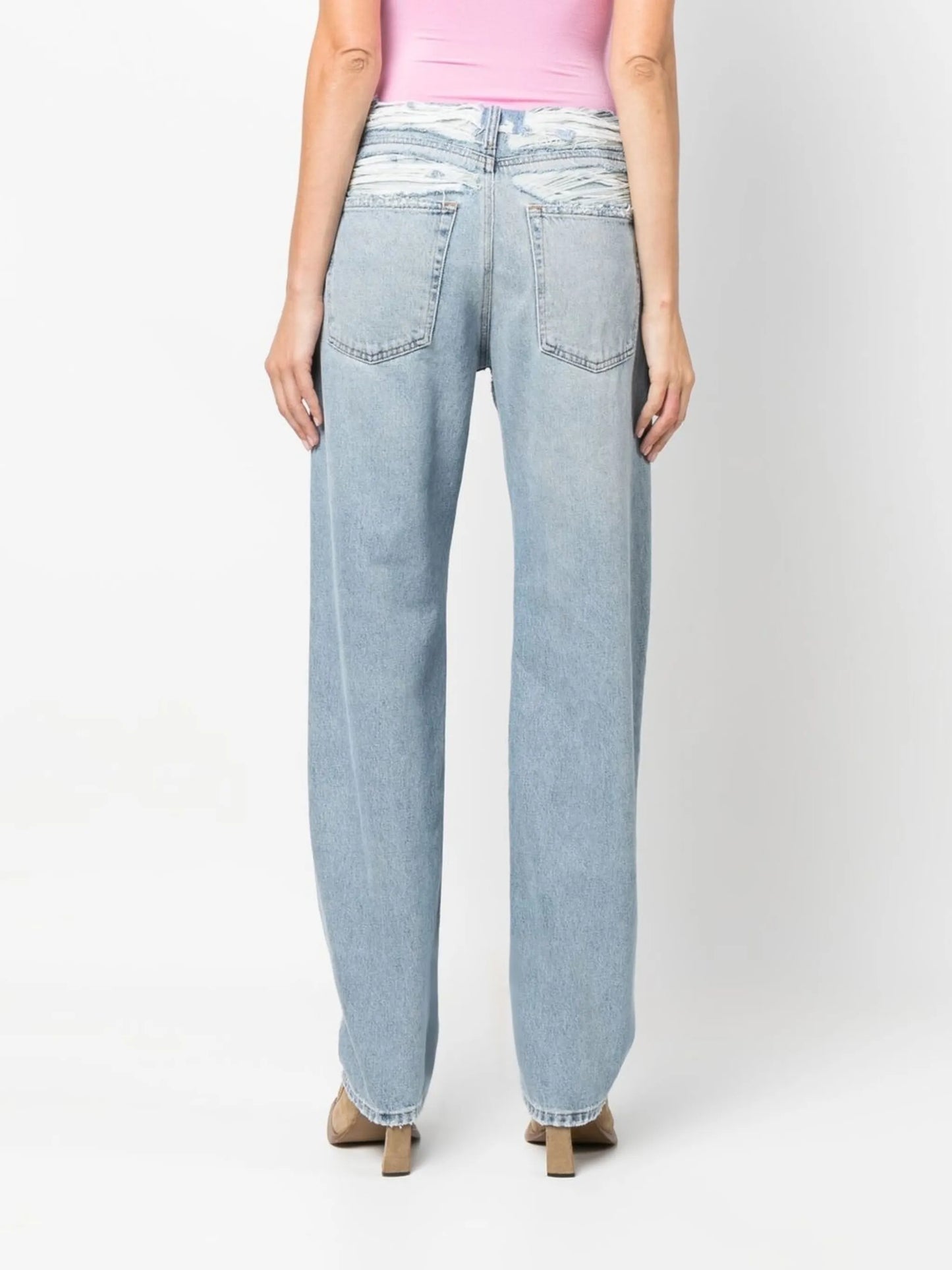 mid-rise ripped-detail jeans
