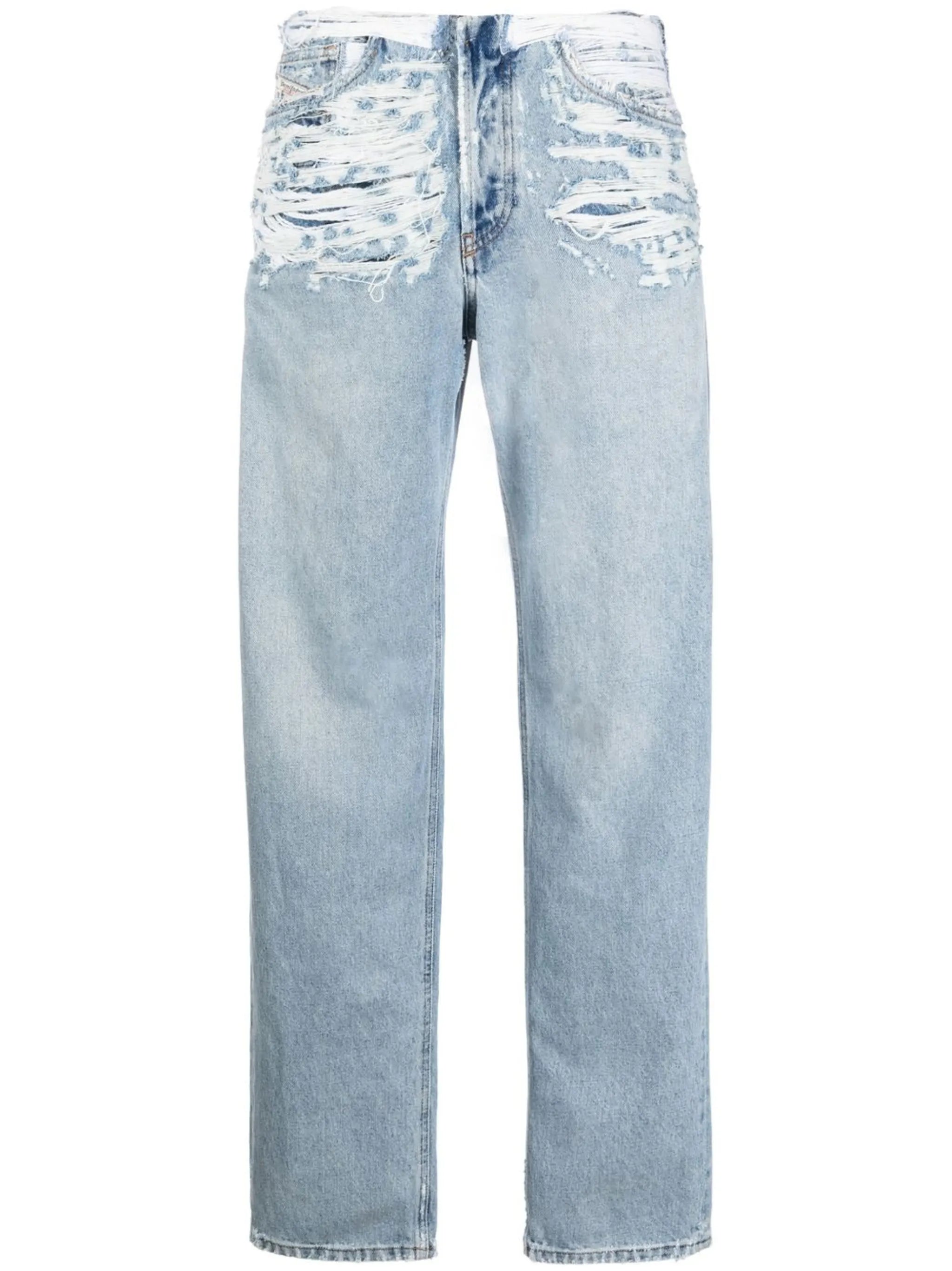 mid-rise ripped-detail jeans