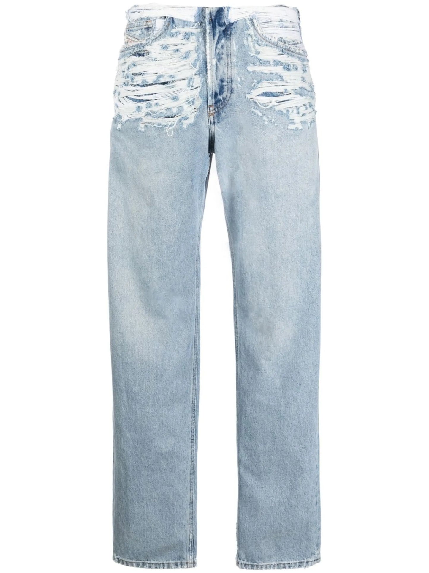 mid-rise ripped-detail jeans