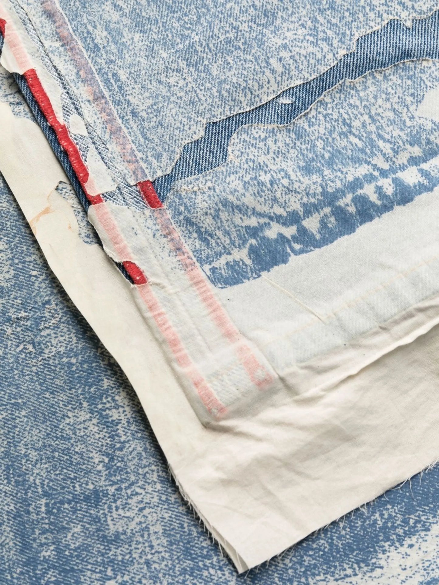 distressed panelled jeans