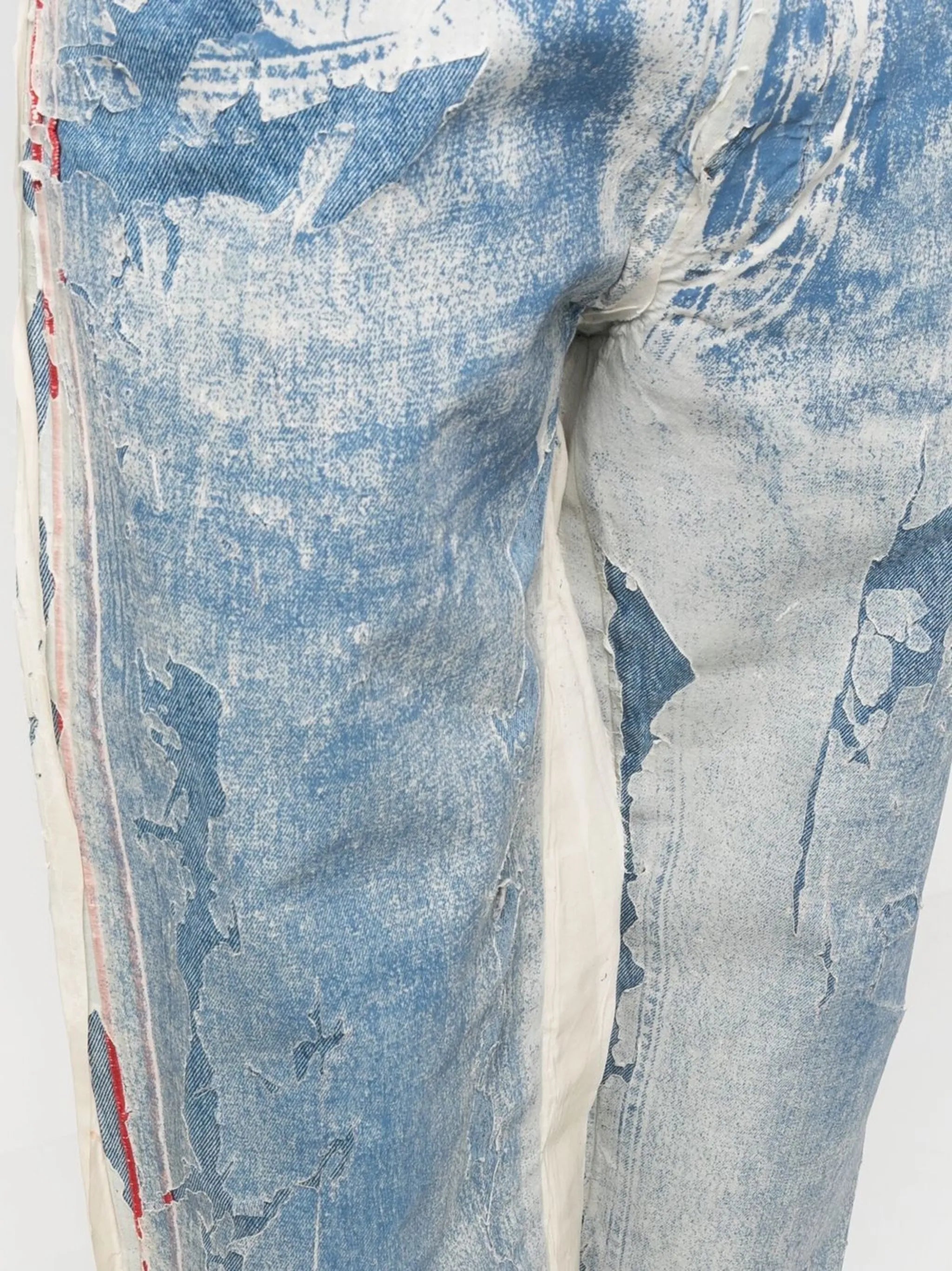 distressed panelled jeans