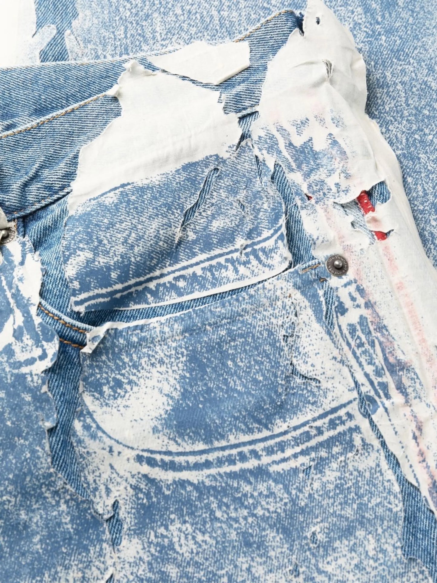 distressed panelled jeans