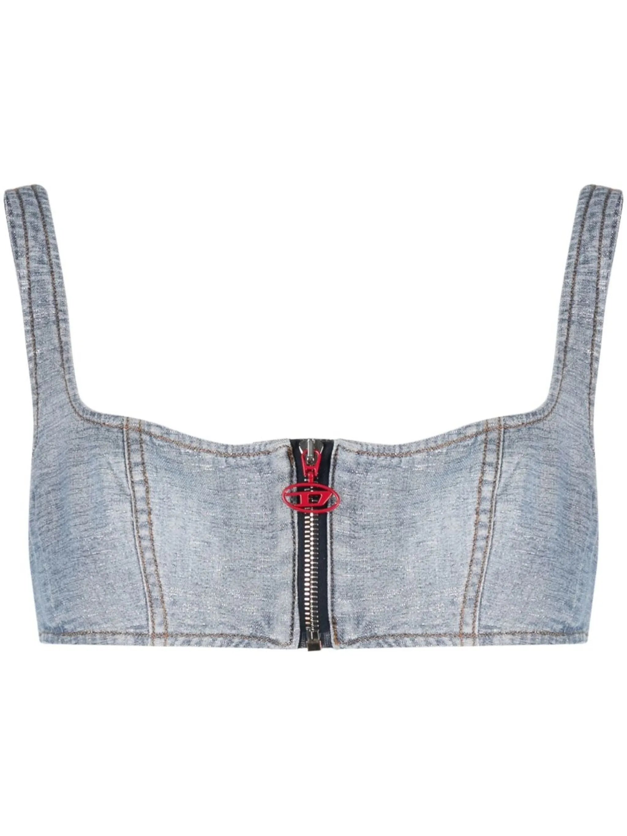 De-Gell-Fsb cropped denim vest