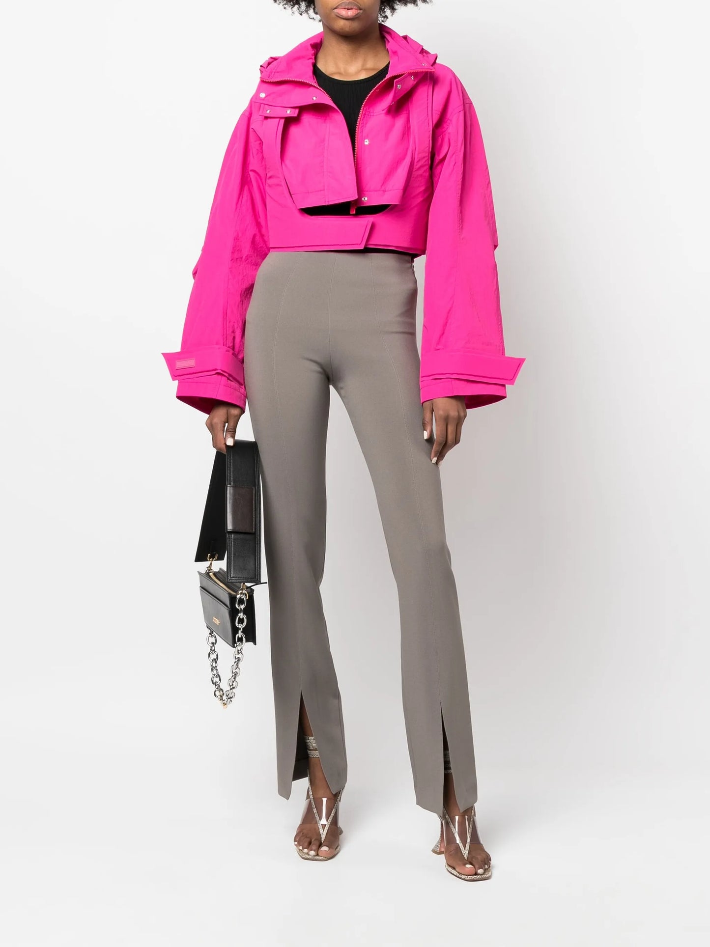 cropped cotton-blend jacket
