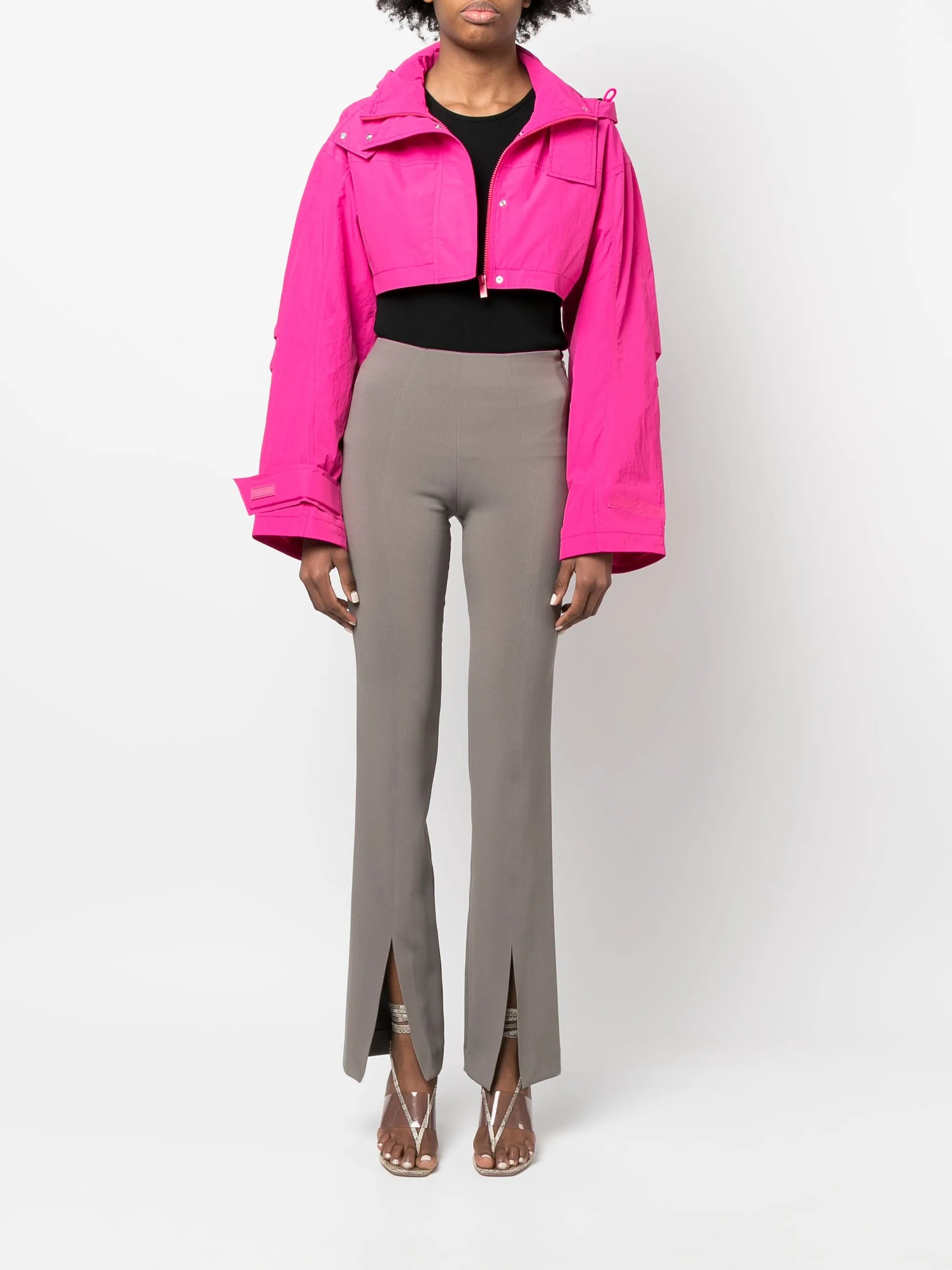 cropped cotton-blend jacket