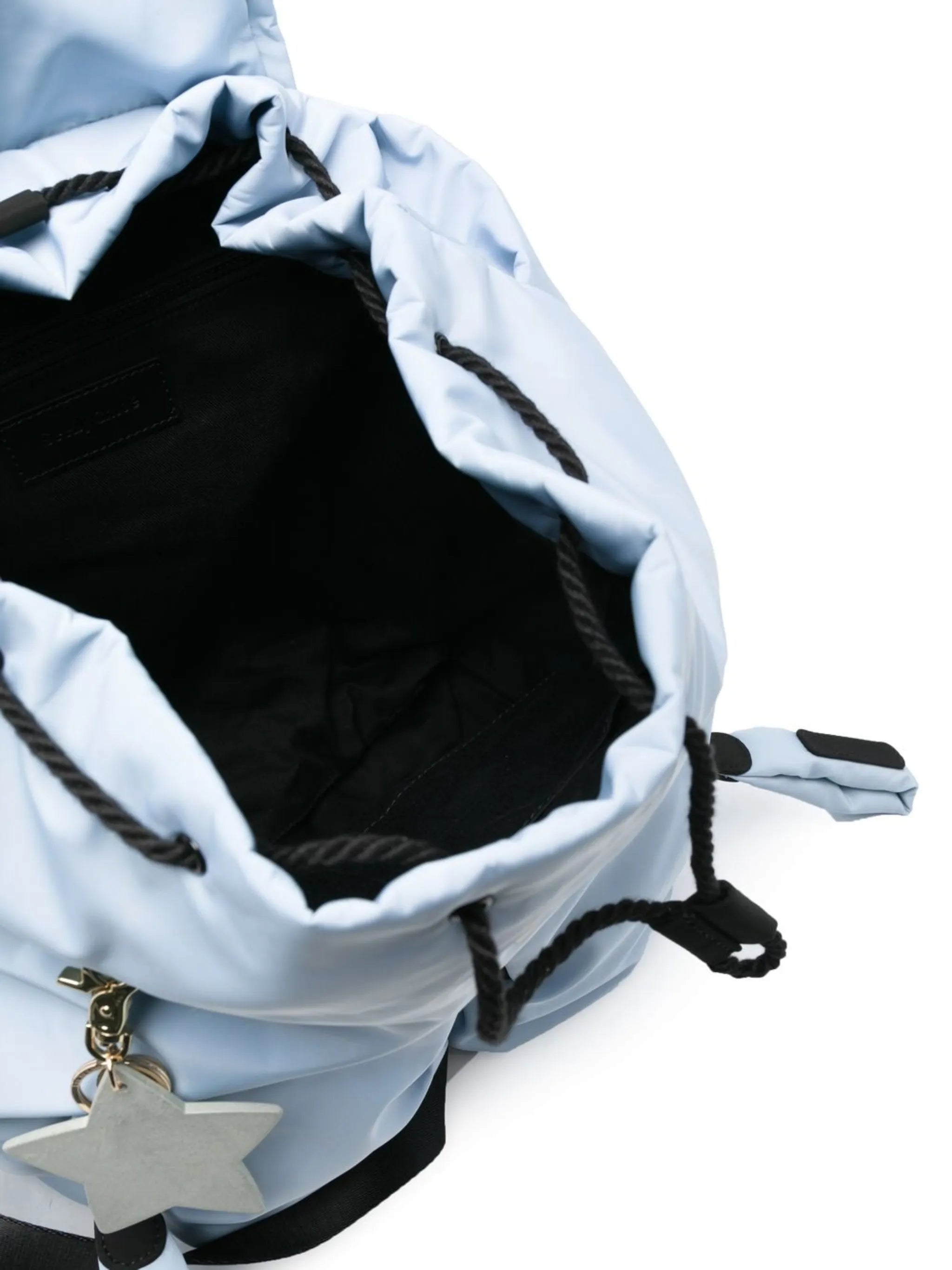 logo-charm padded backpack
