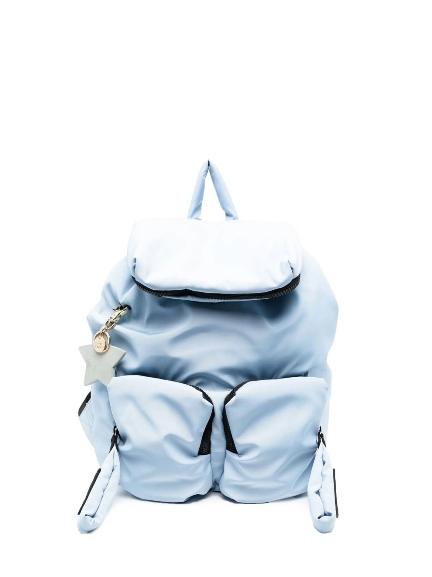 logo-charm padded backpack