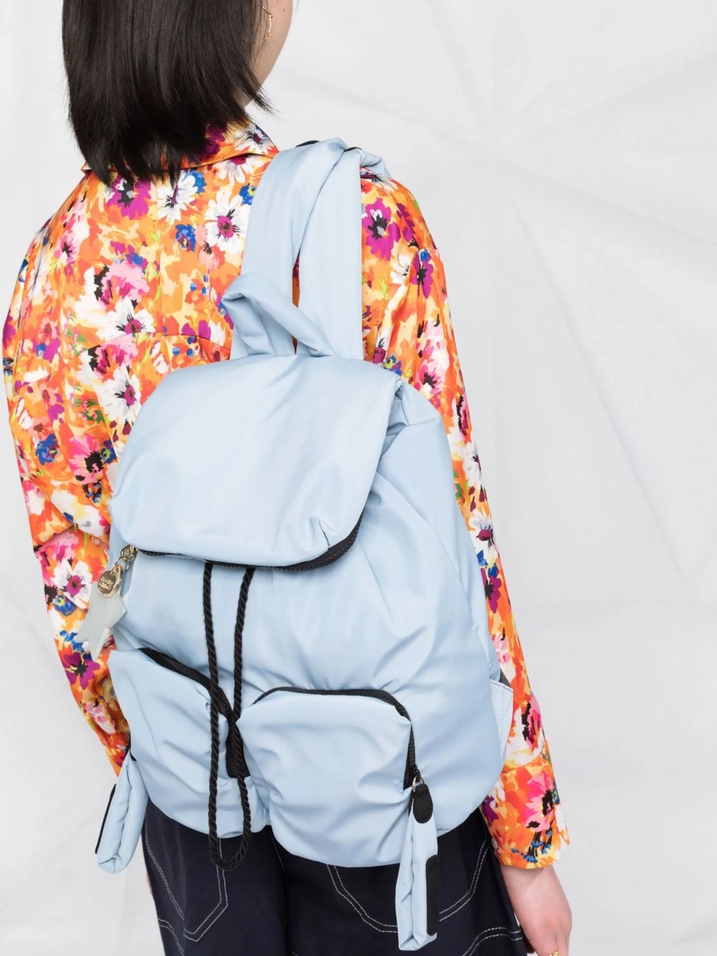 logo-charm padded backpack