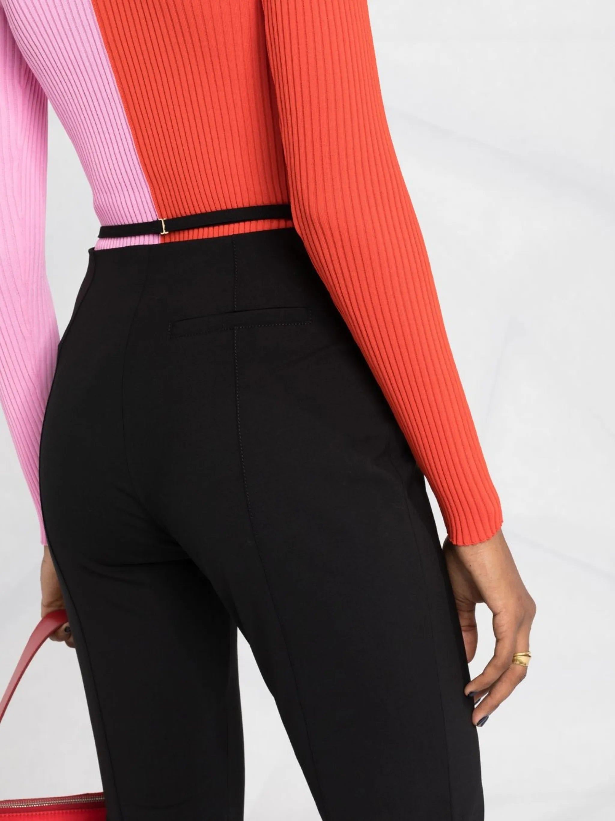 wool-blend flared trousers