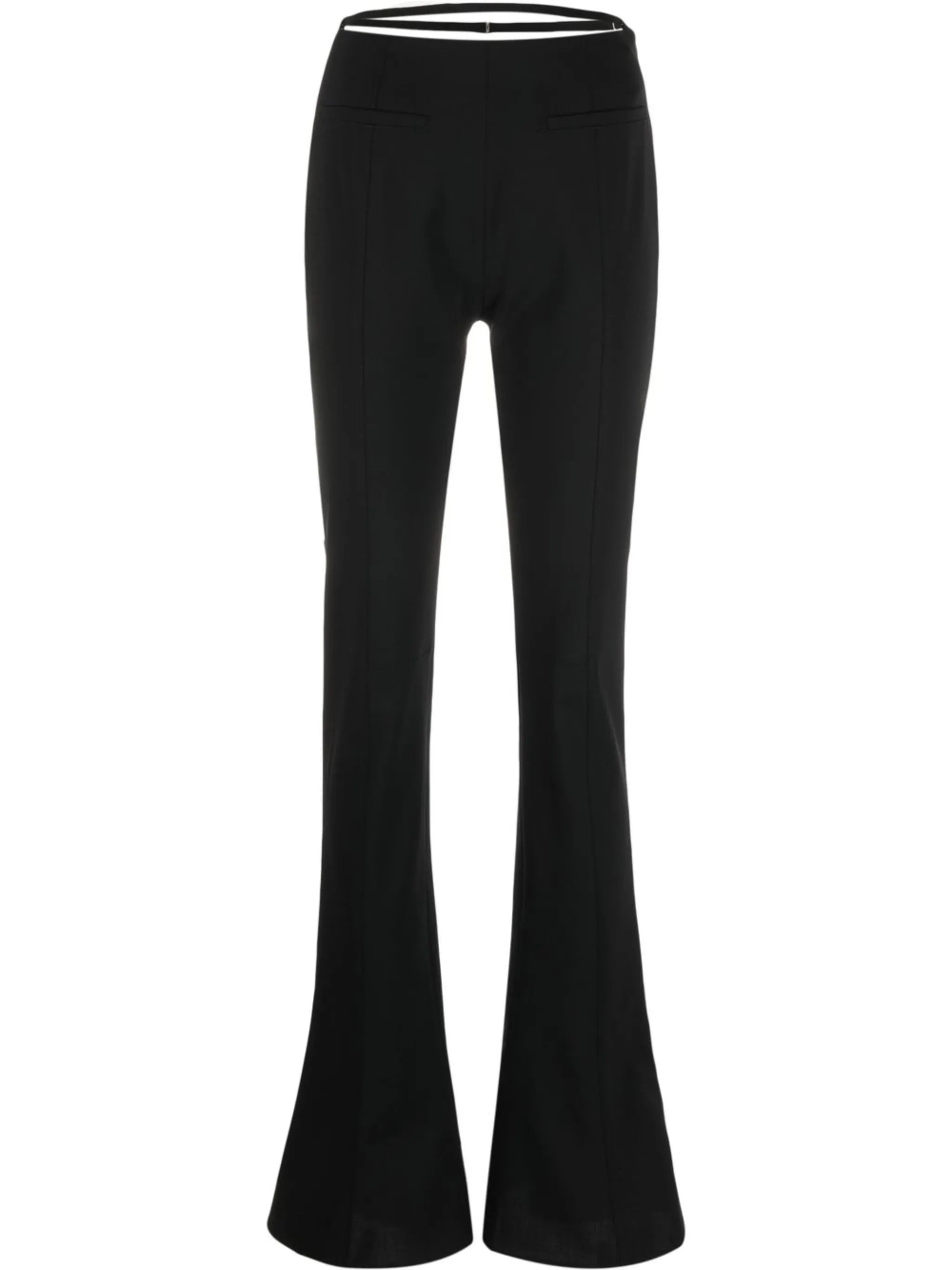 wool-blend flared trousers