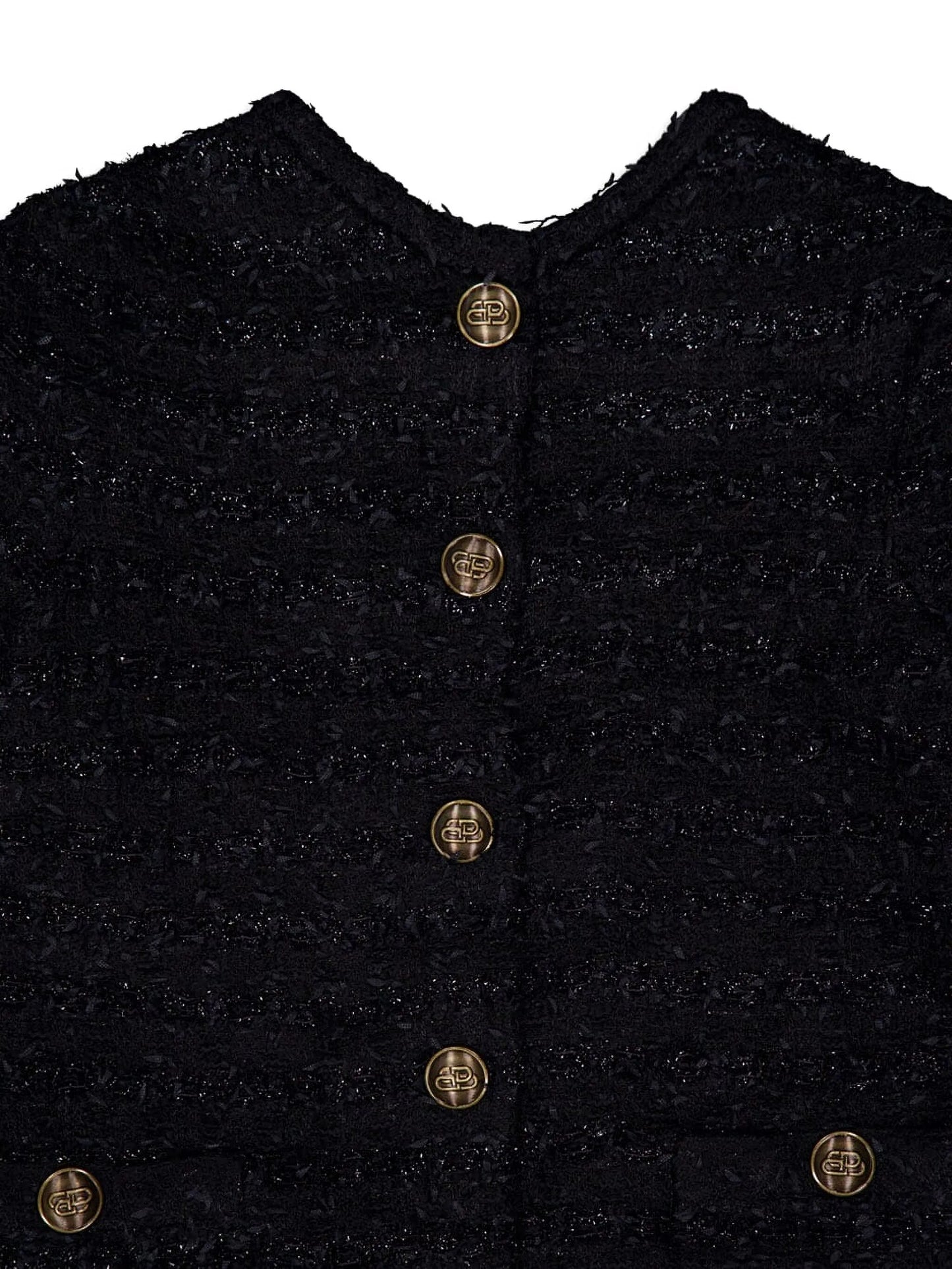 tweed button-back blouse