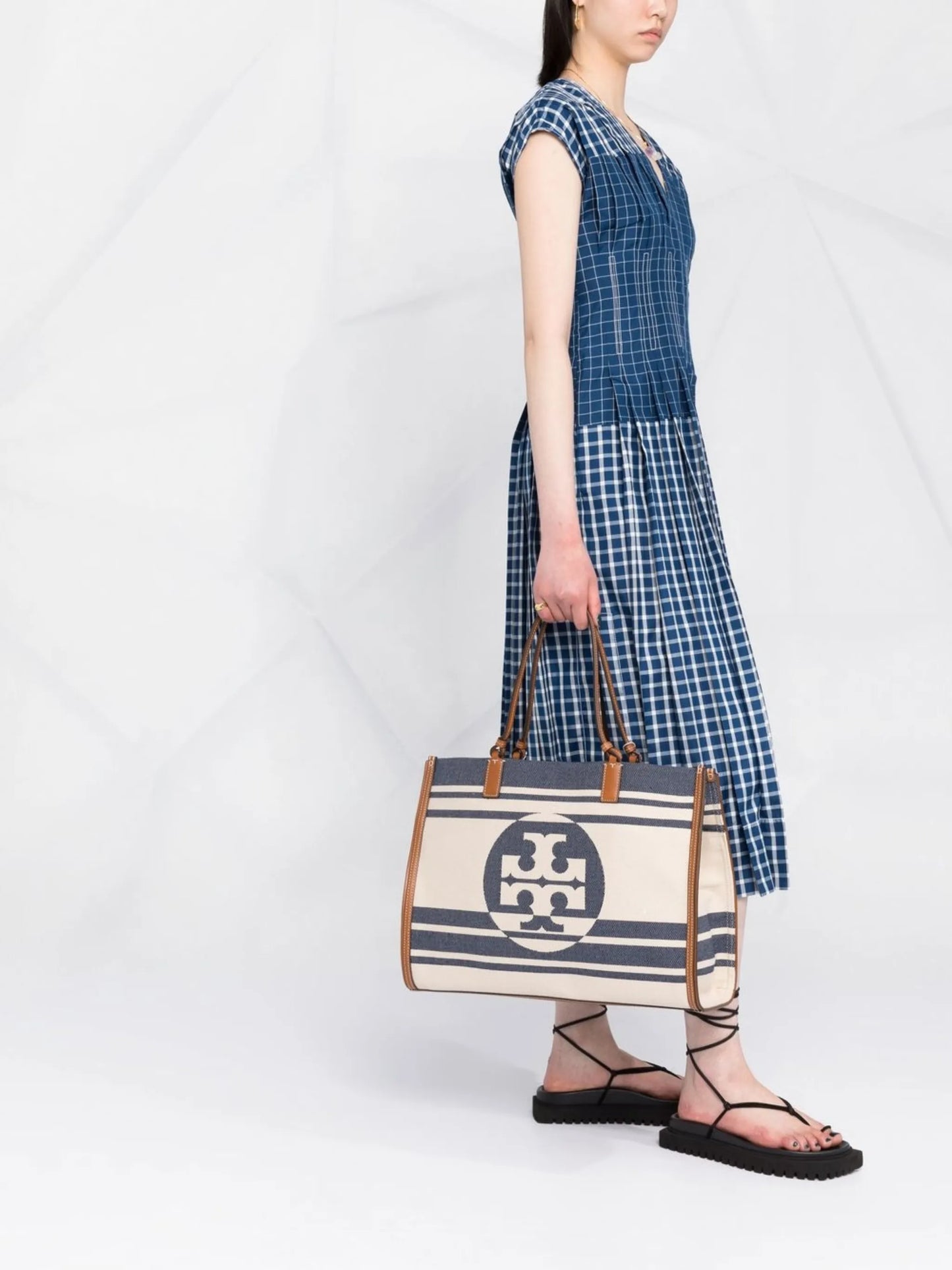 logo-print canvas tote bag