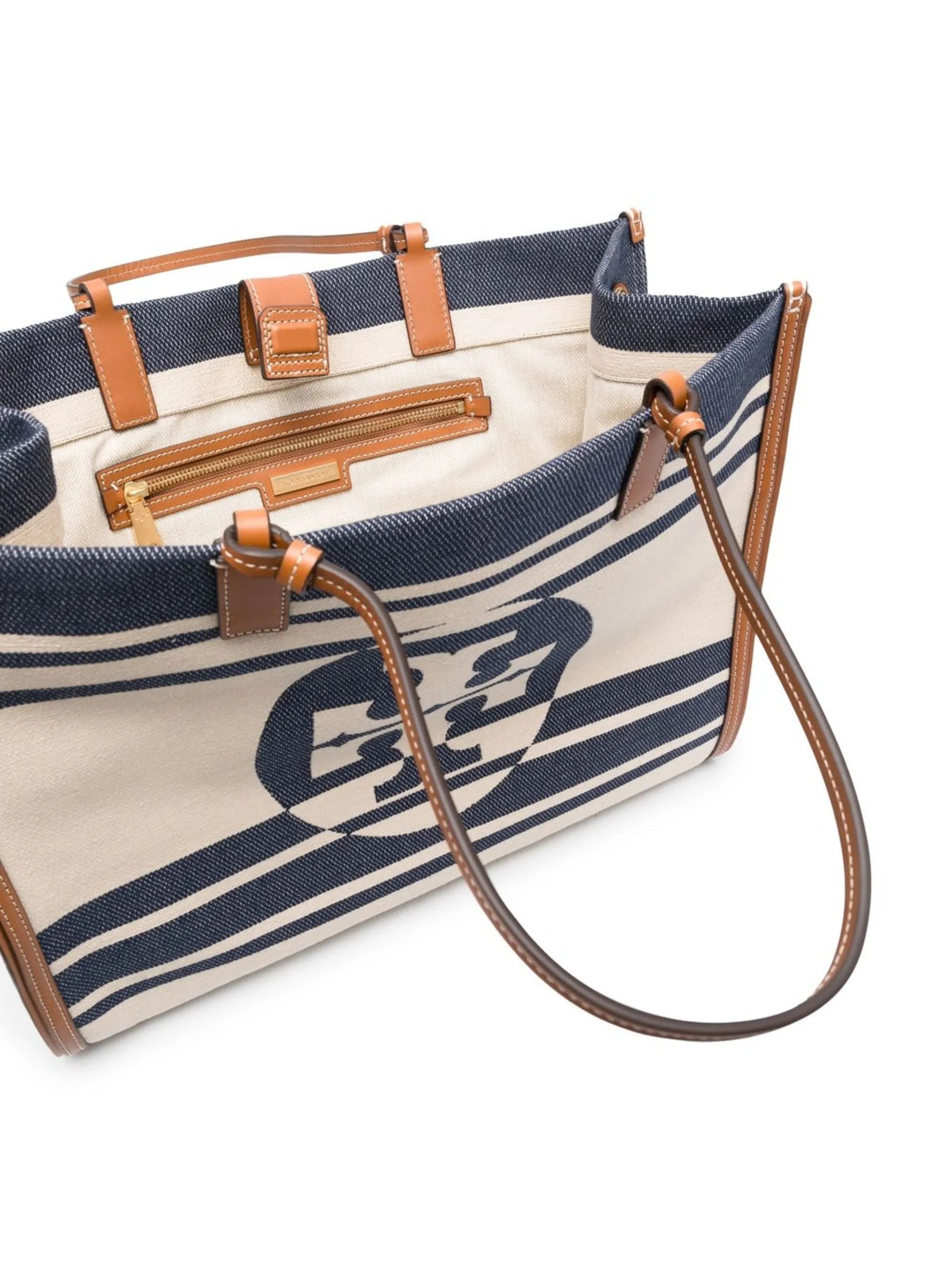 logo-print canvas tote bag