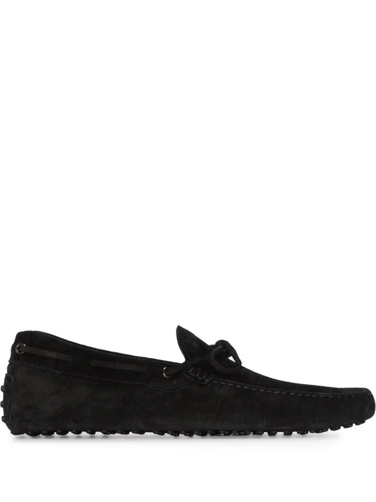 bow-detail leather loafers