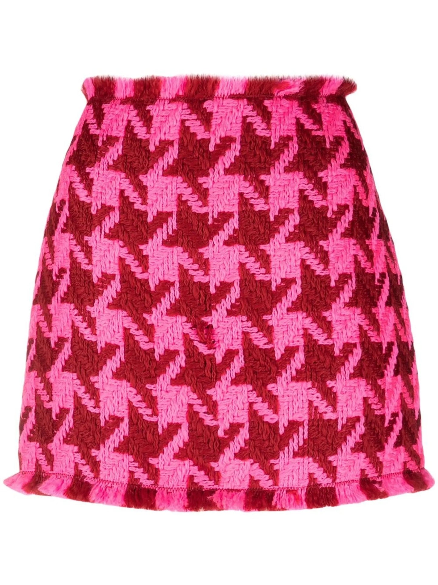 houndstooth pattern mini skirt