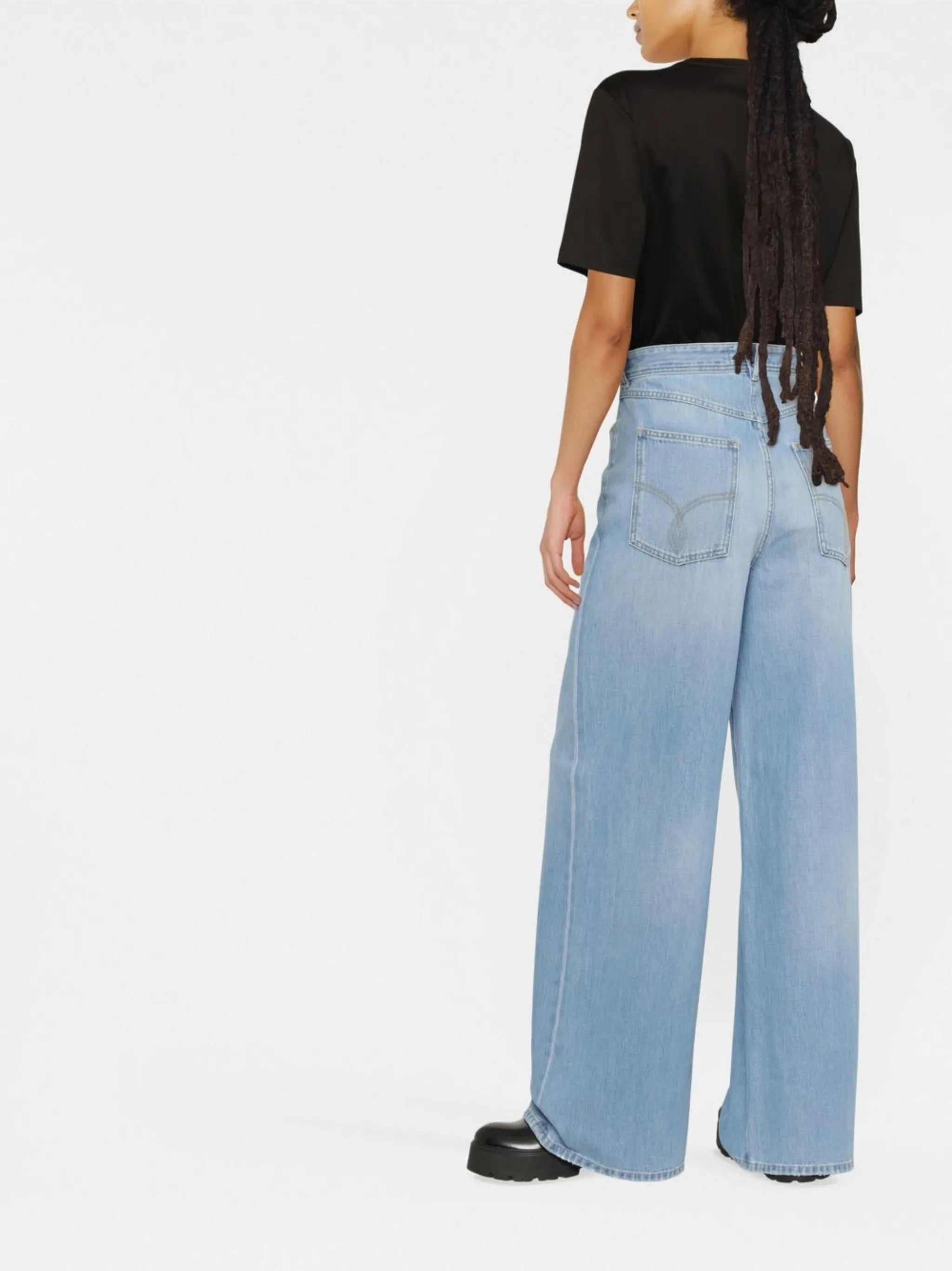 high-rise wide-leg jeans