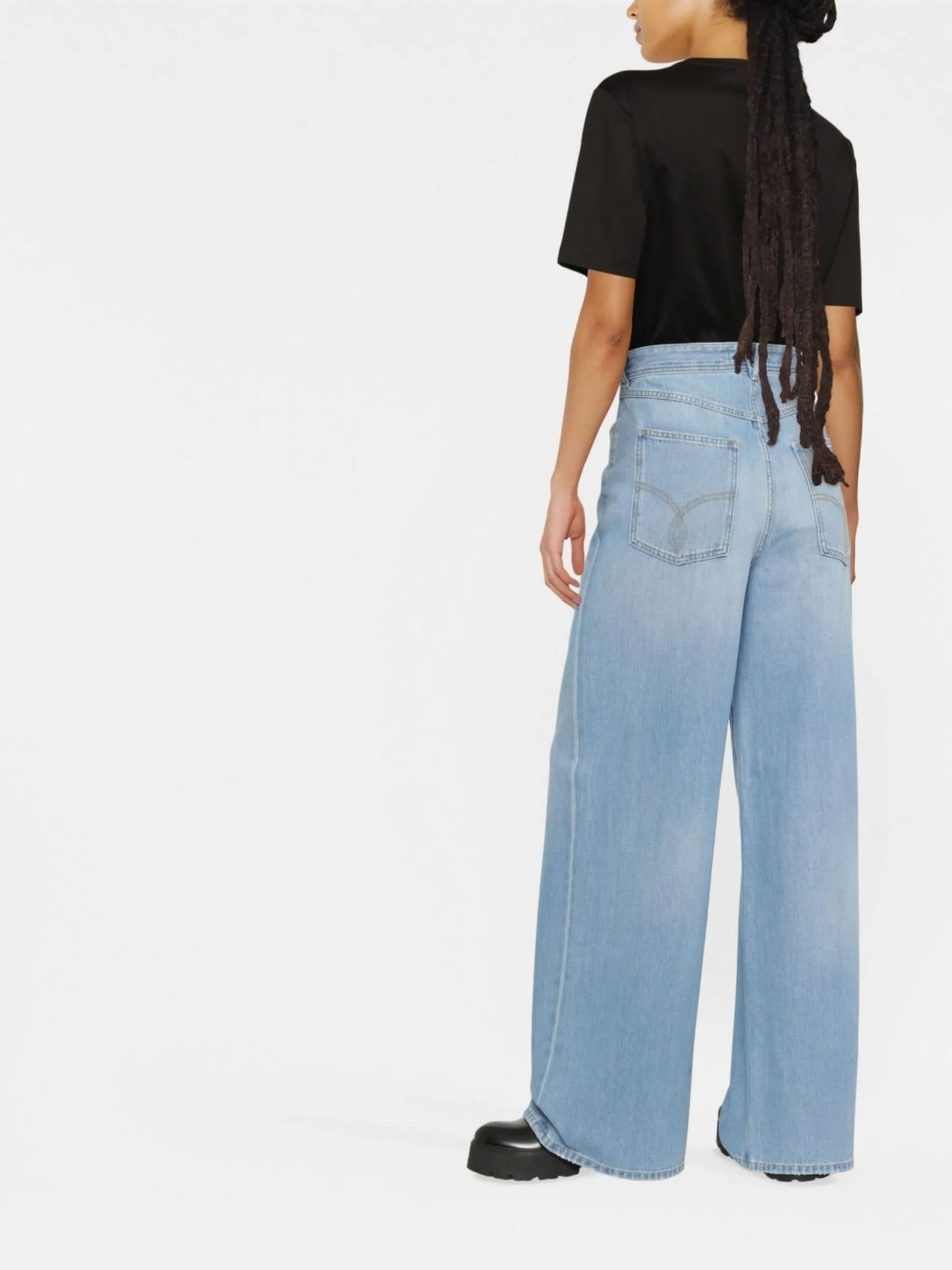 high-rise wide-leg jeans