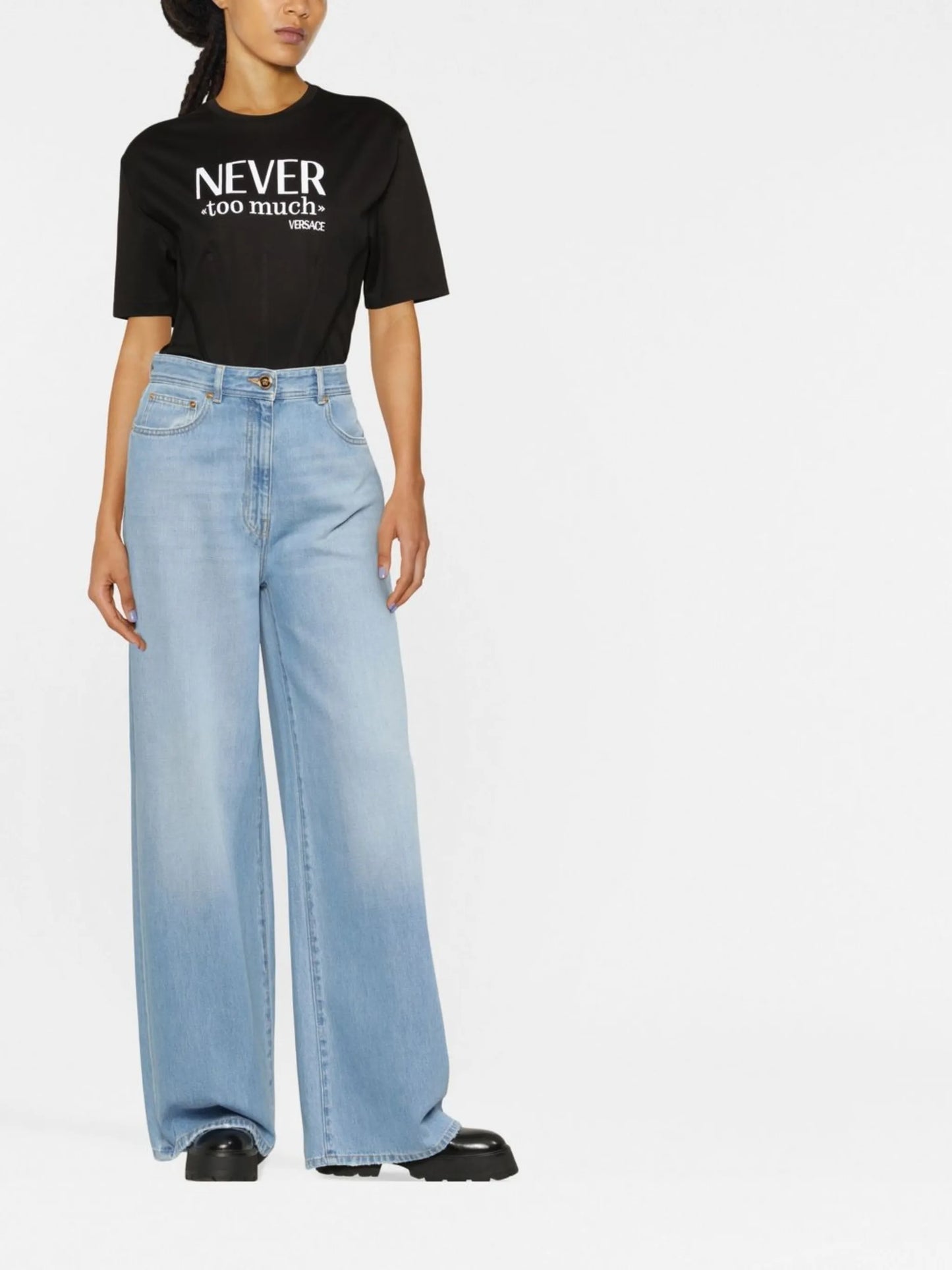high-rise wide-leg jeans