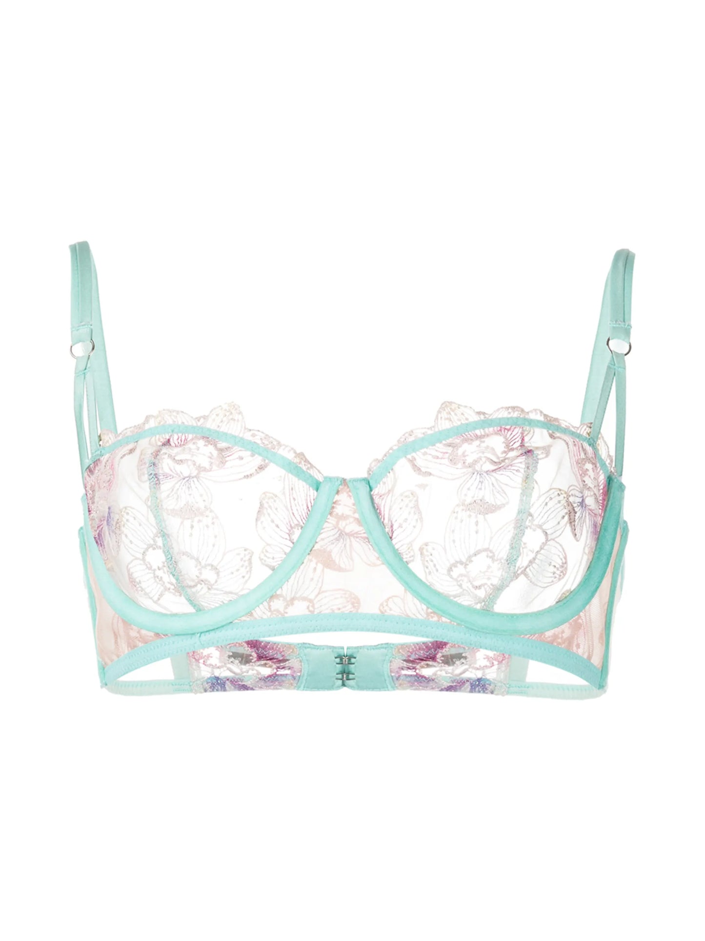 Pixie butterfly-embroidered balconette bra