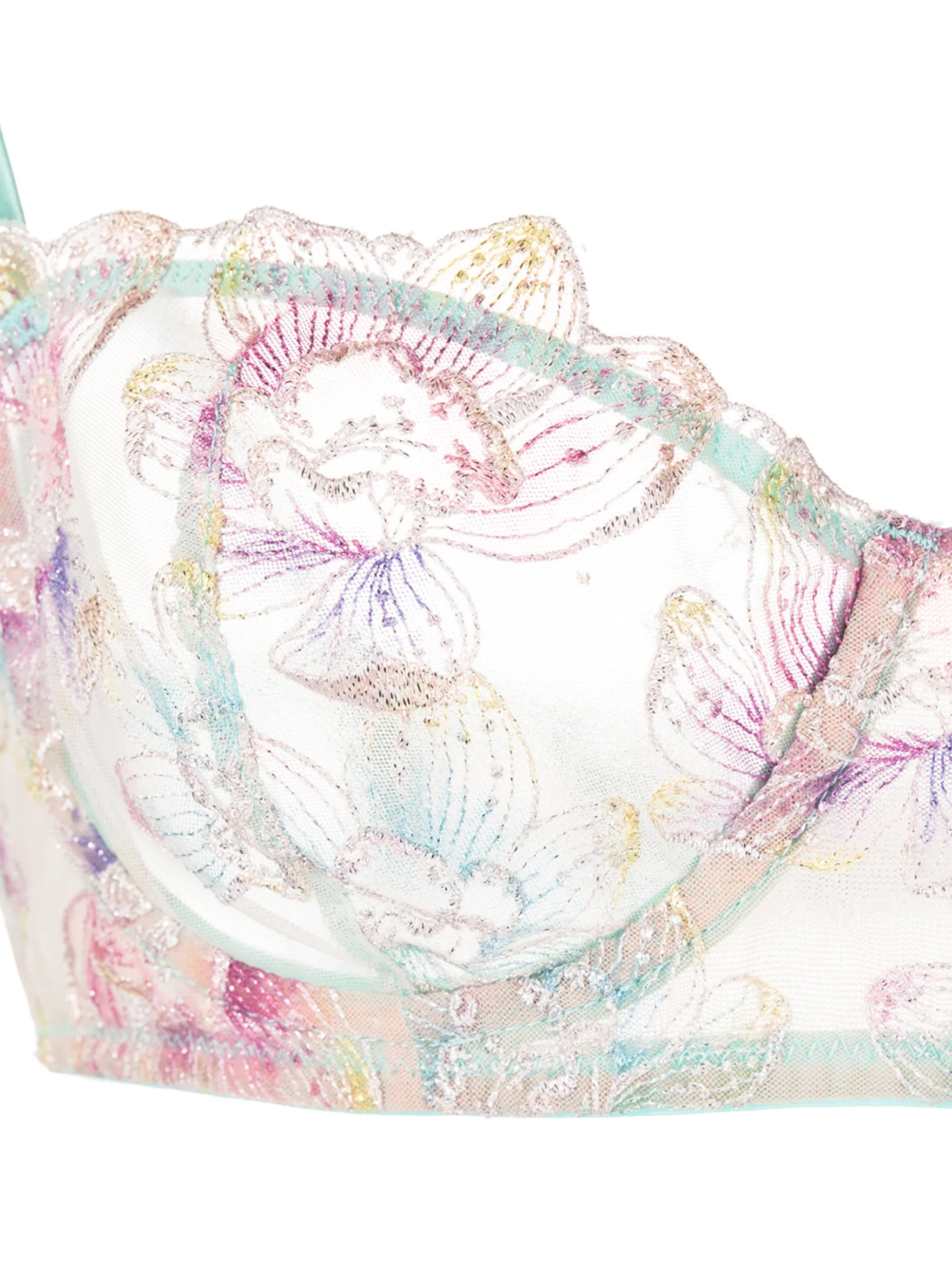 Pixie butterfly-embroidered balconette bra