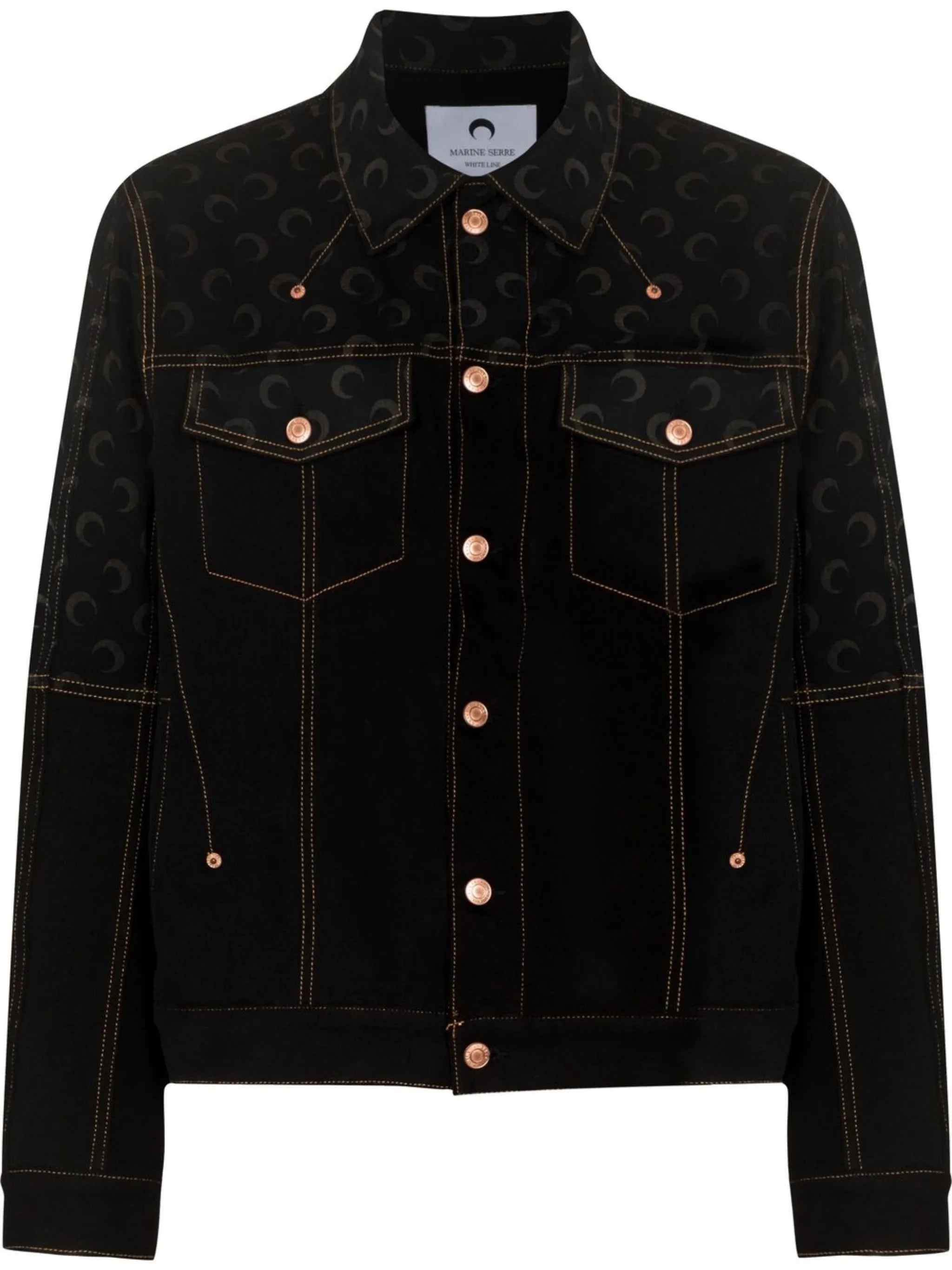 crescent moon-print denim jacket