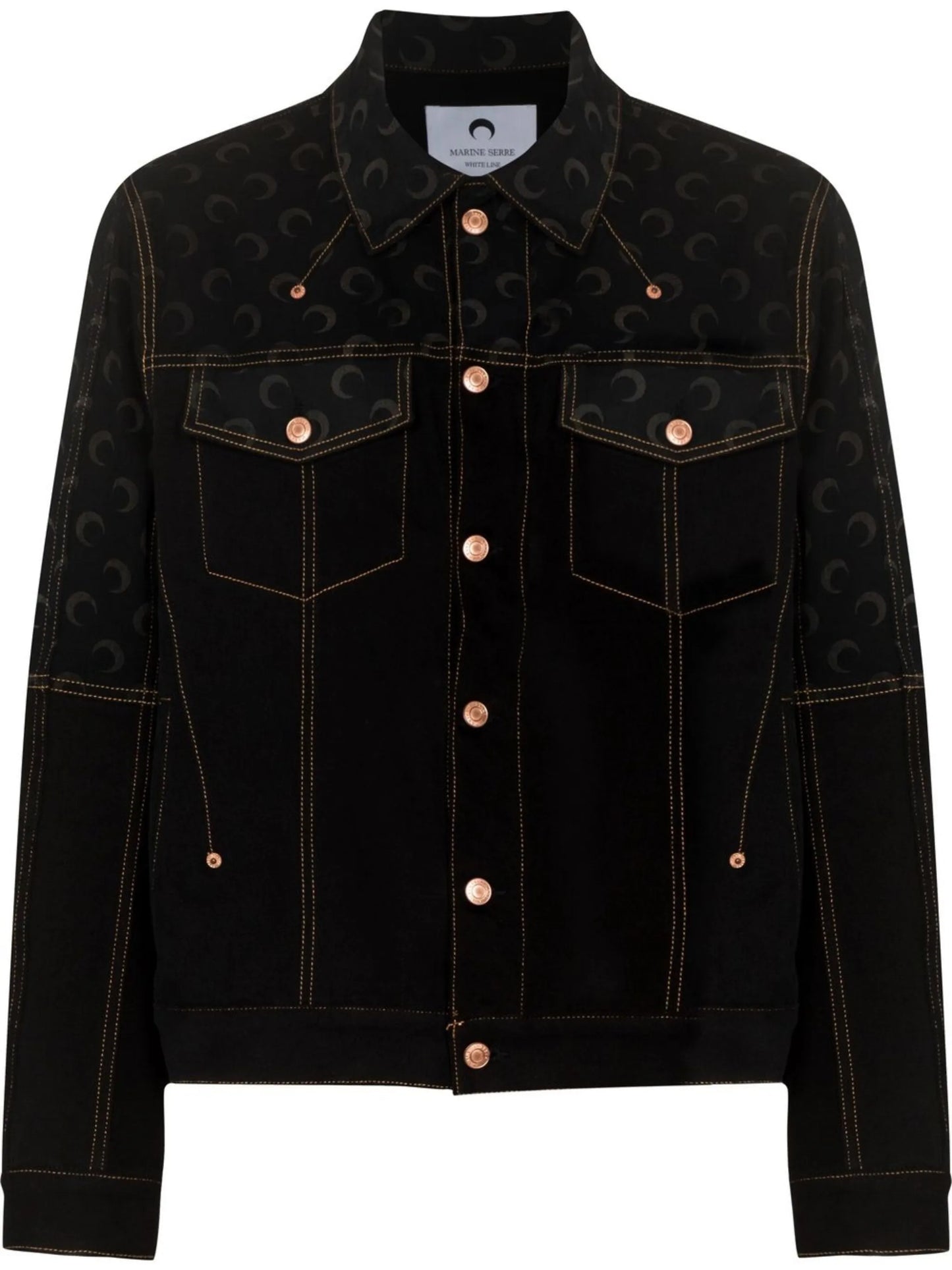 crescent moon-print denim jacket