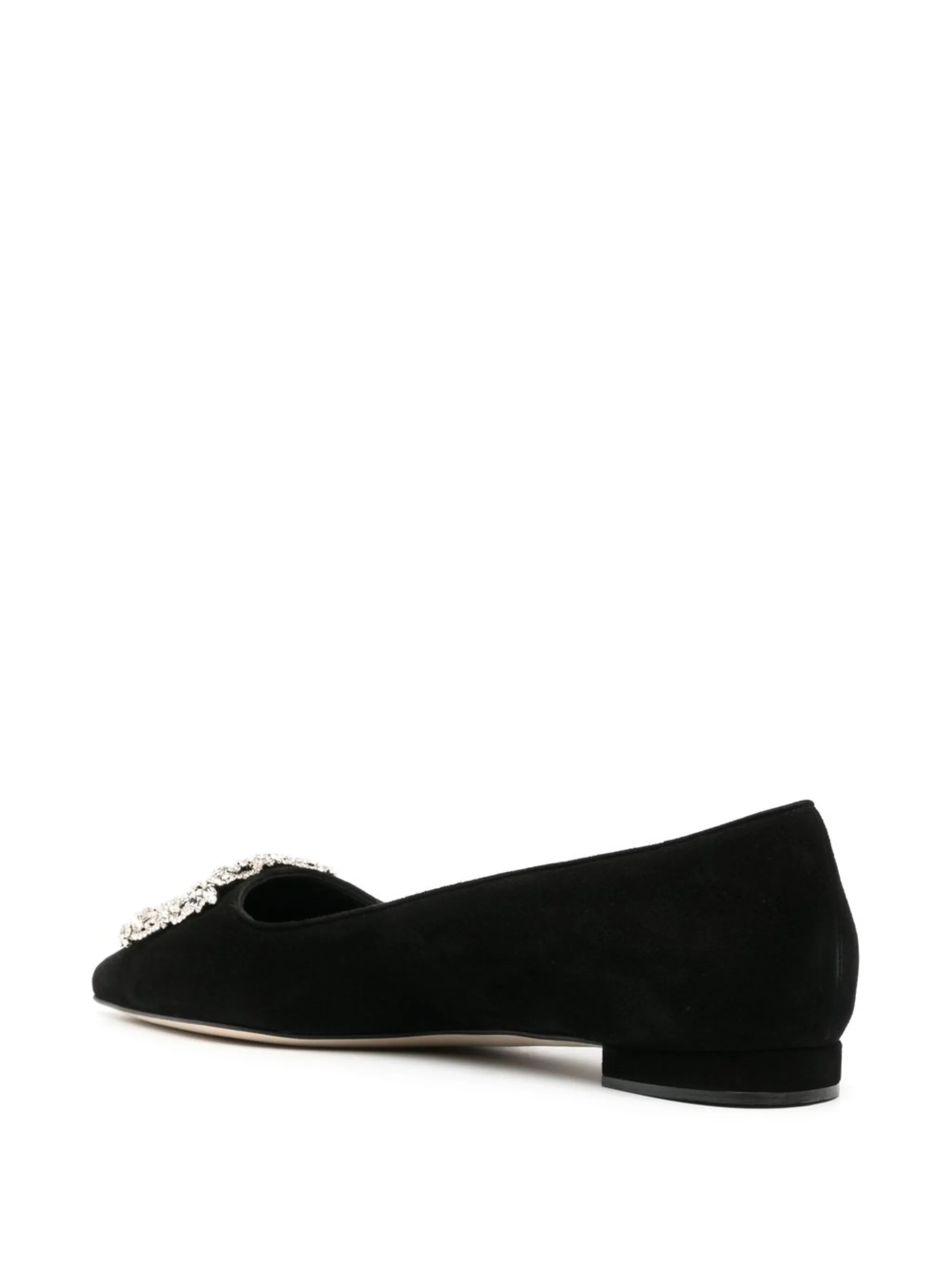 Maysale crystal-buckle suede pumps
