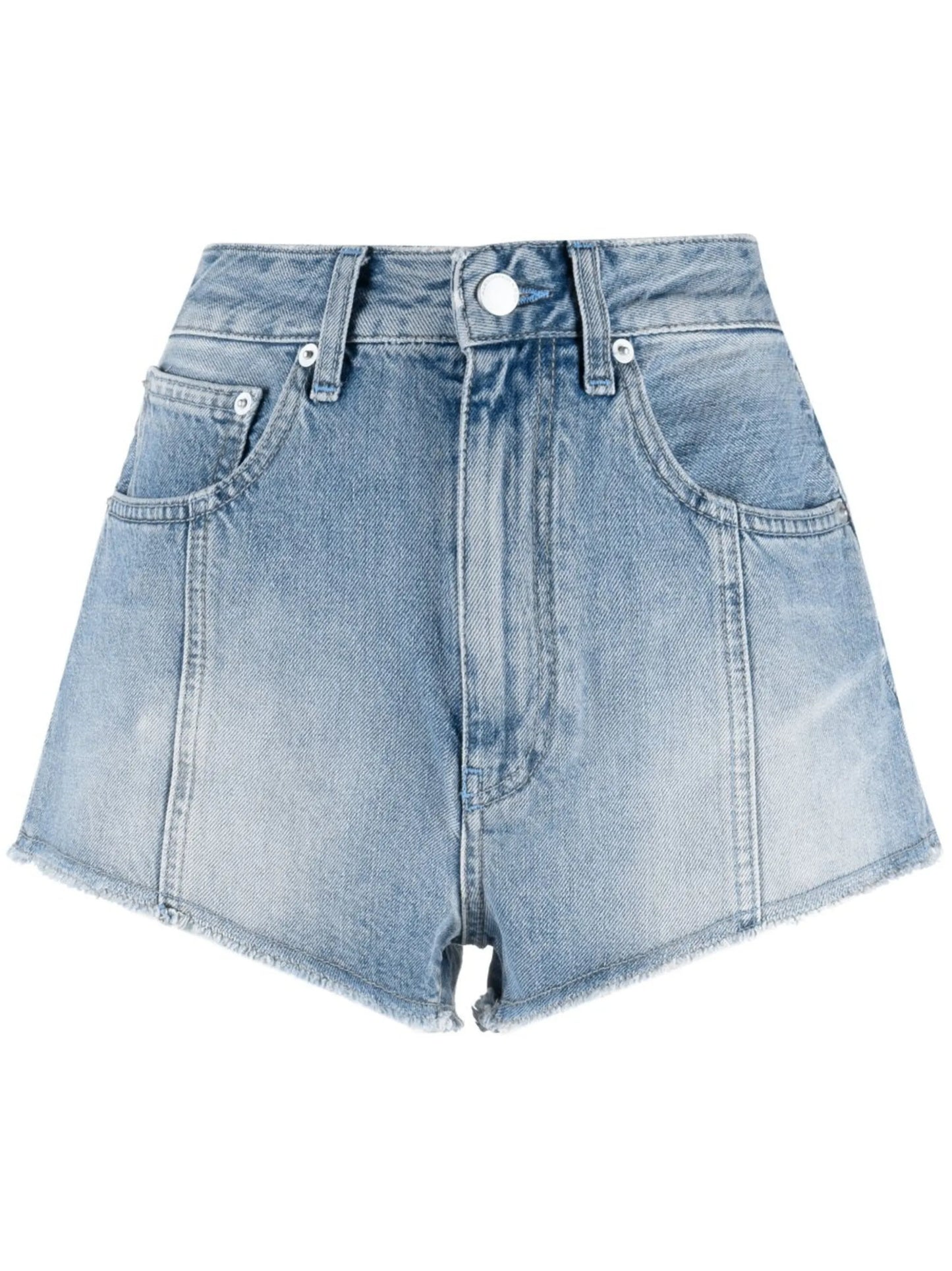 logo-embroidered denim shorts