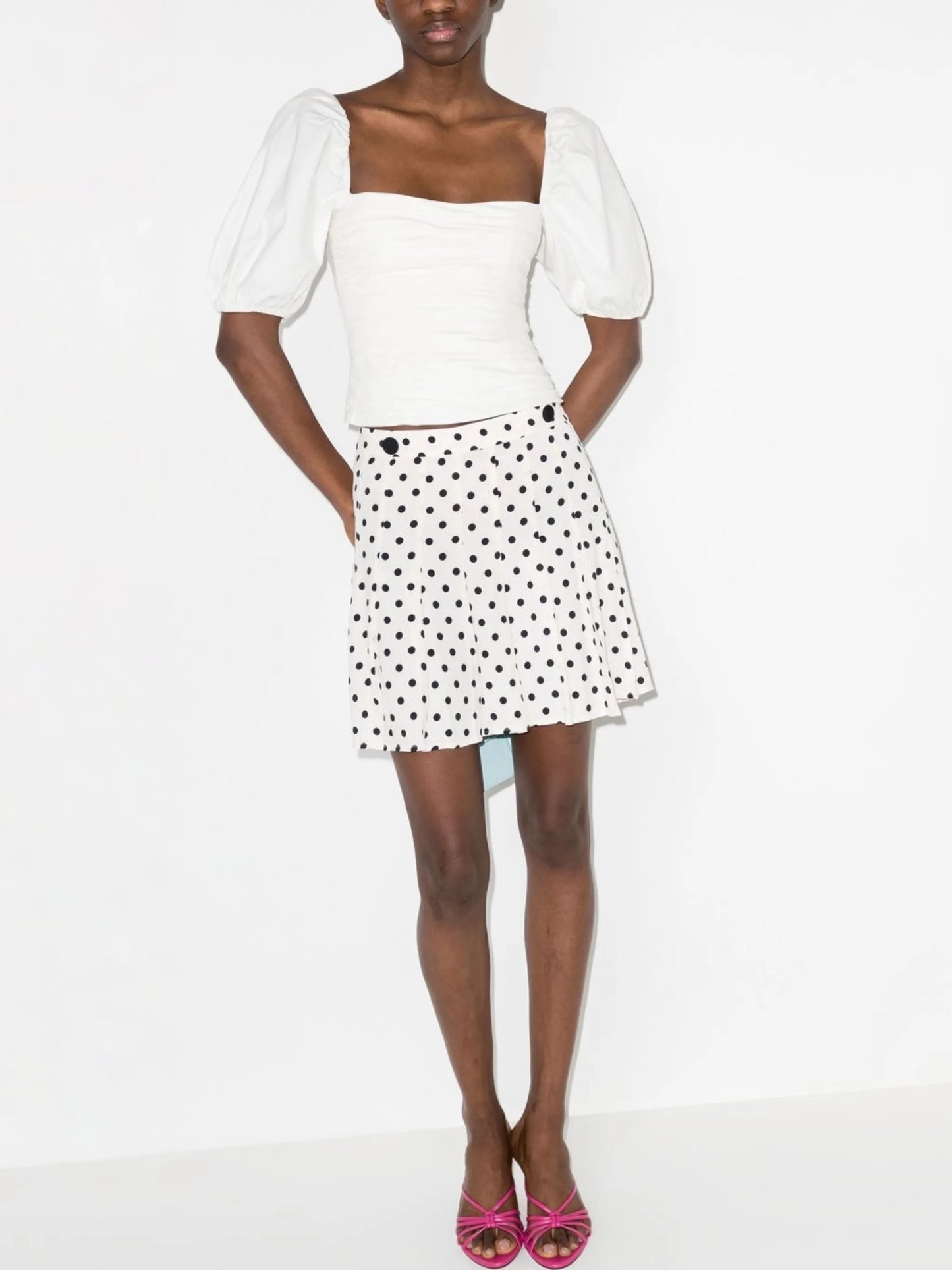 Portia pleated mini skirt