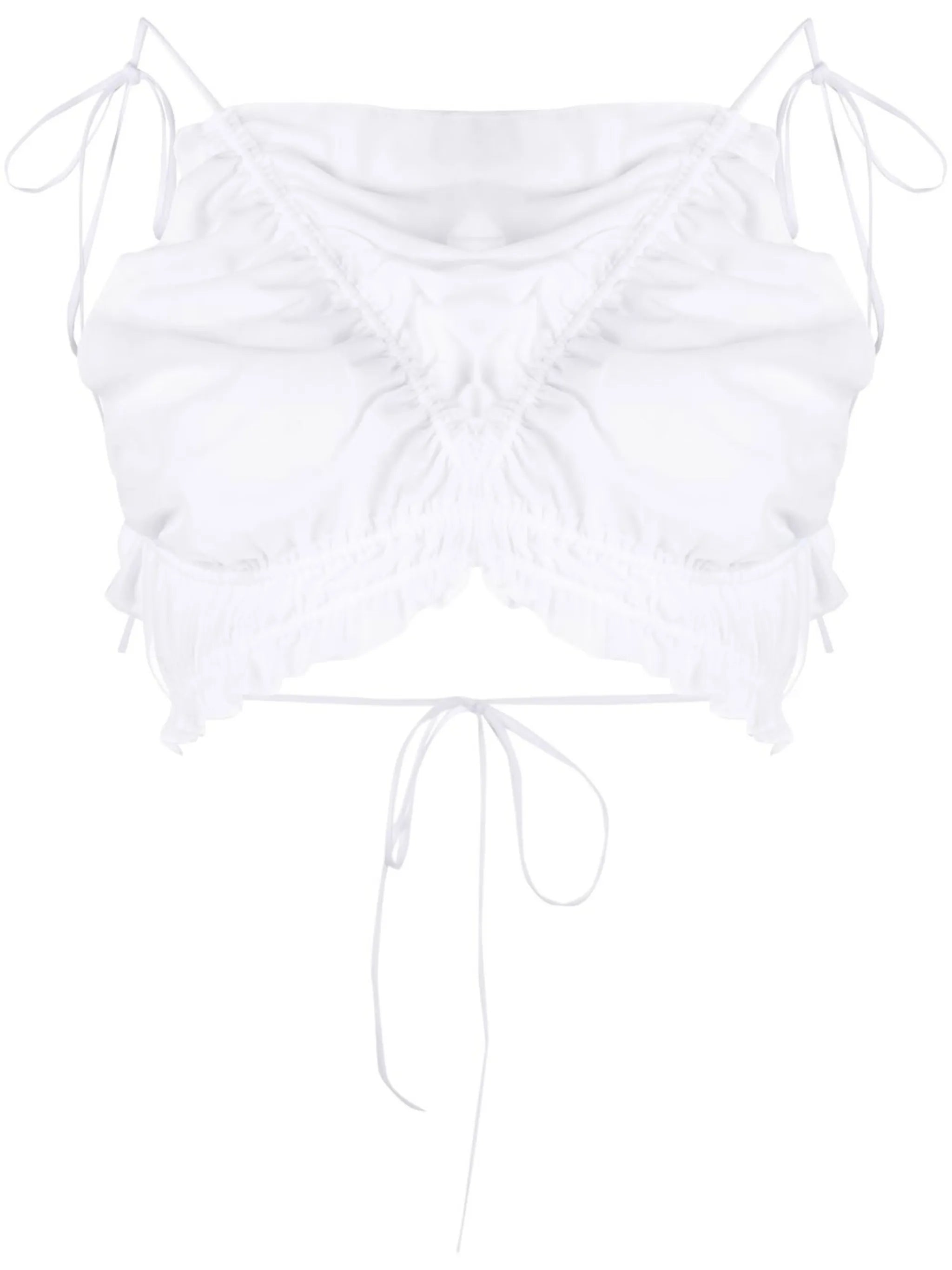 backless ruffled crop top