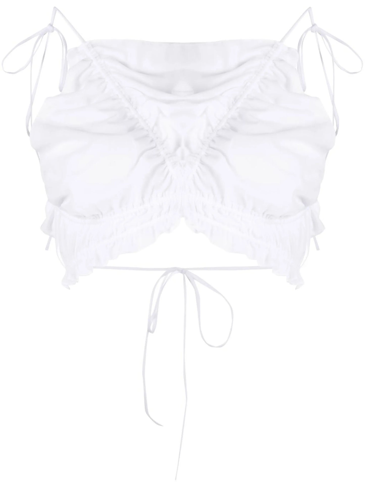 backless ruffled crop top