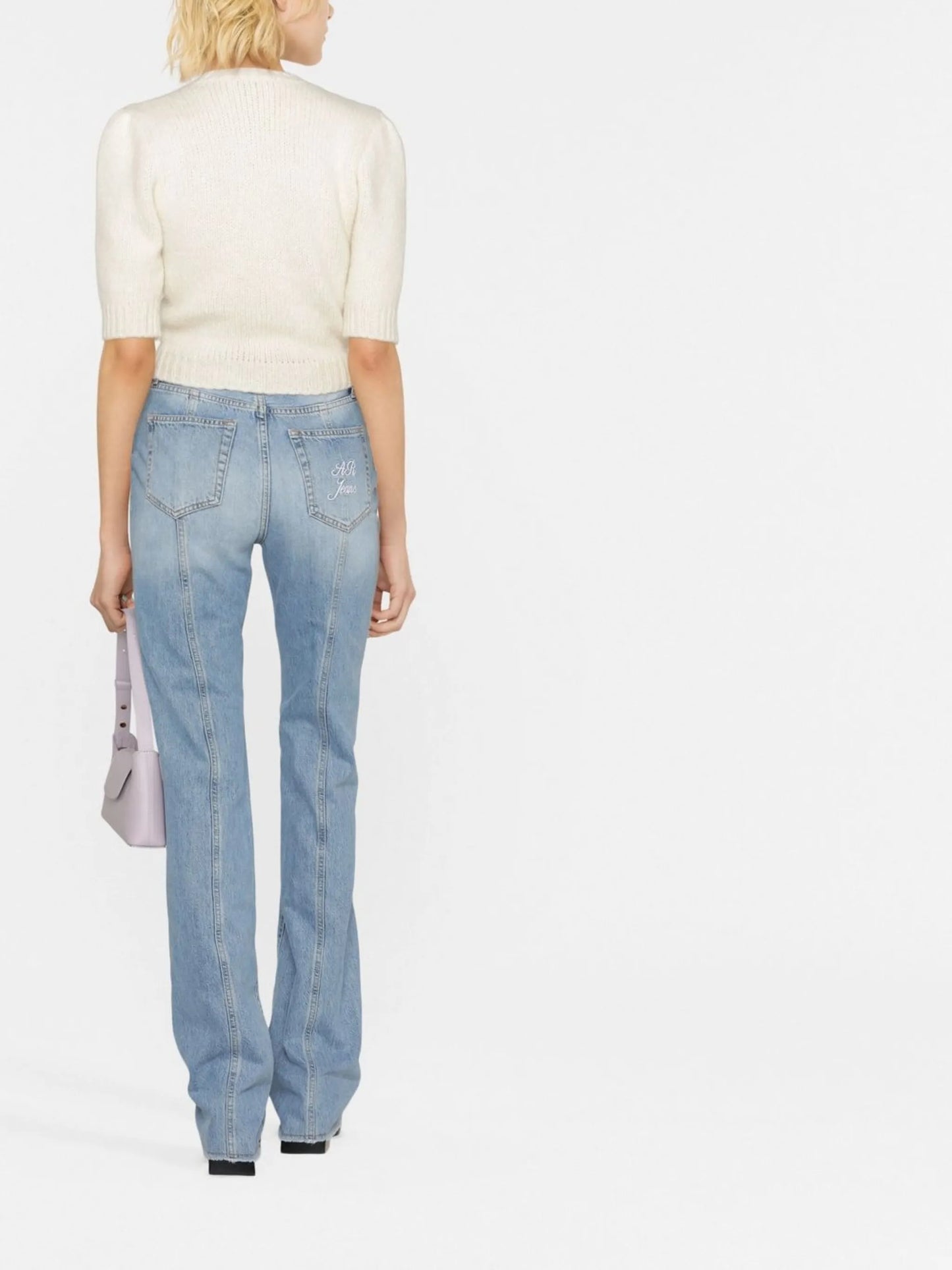high-waist flared jeans