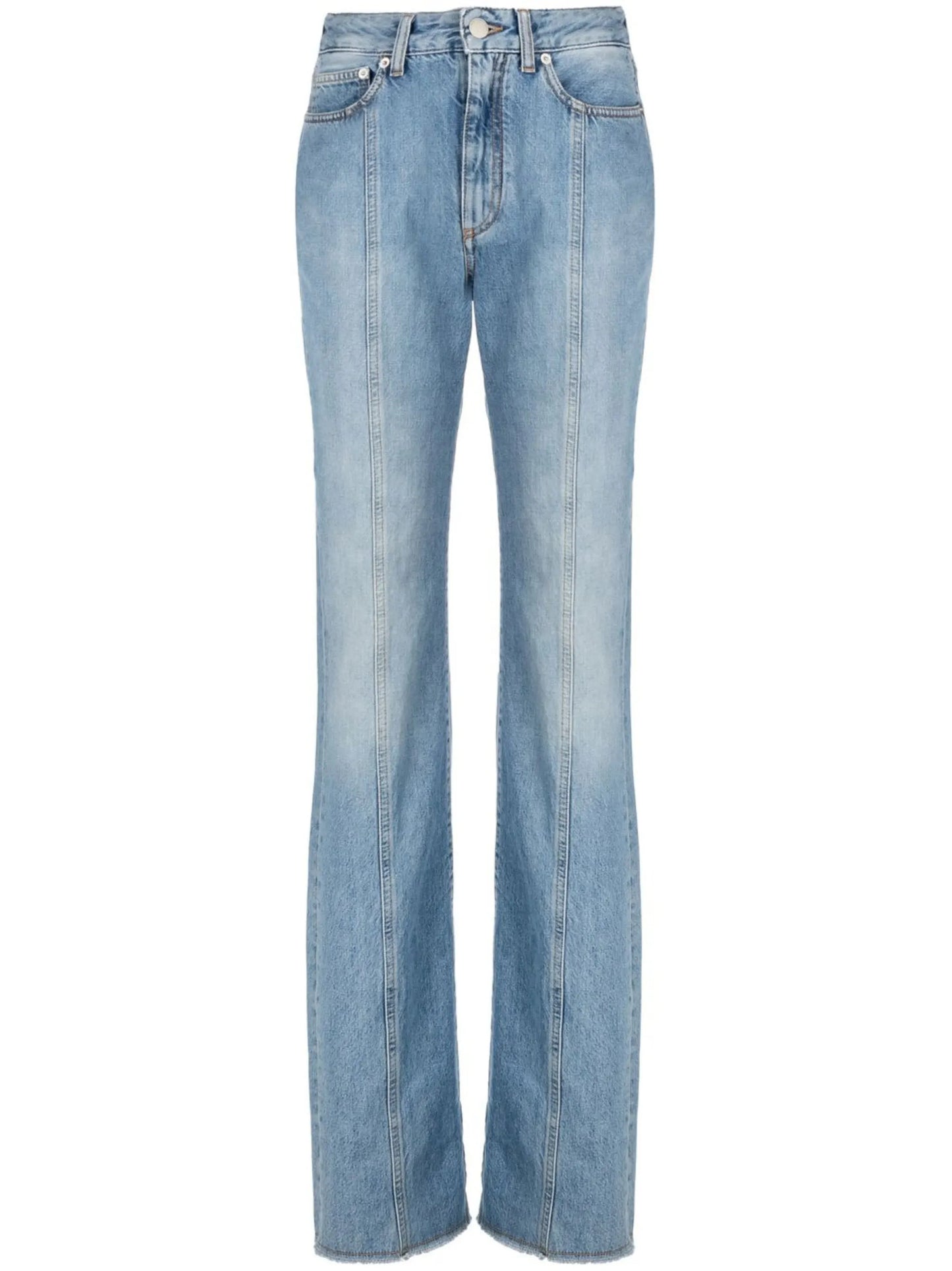 high-waist flared jeans