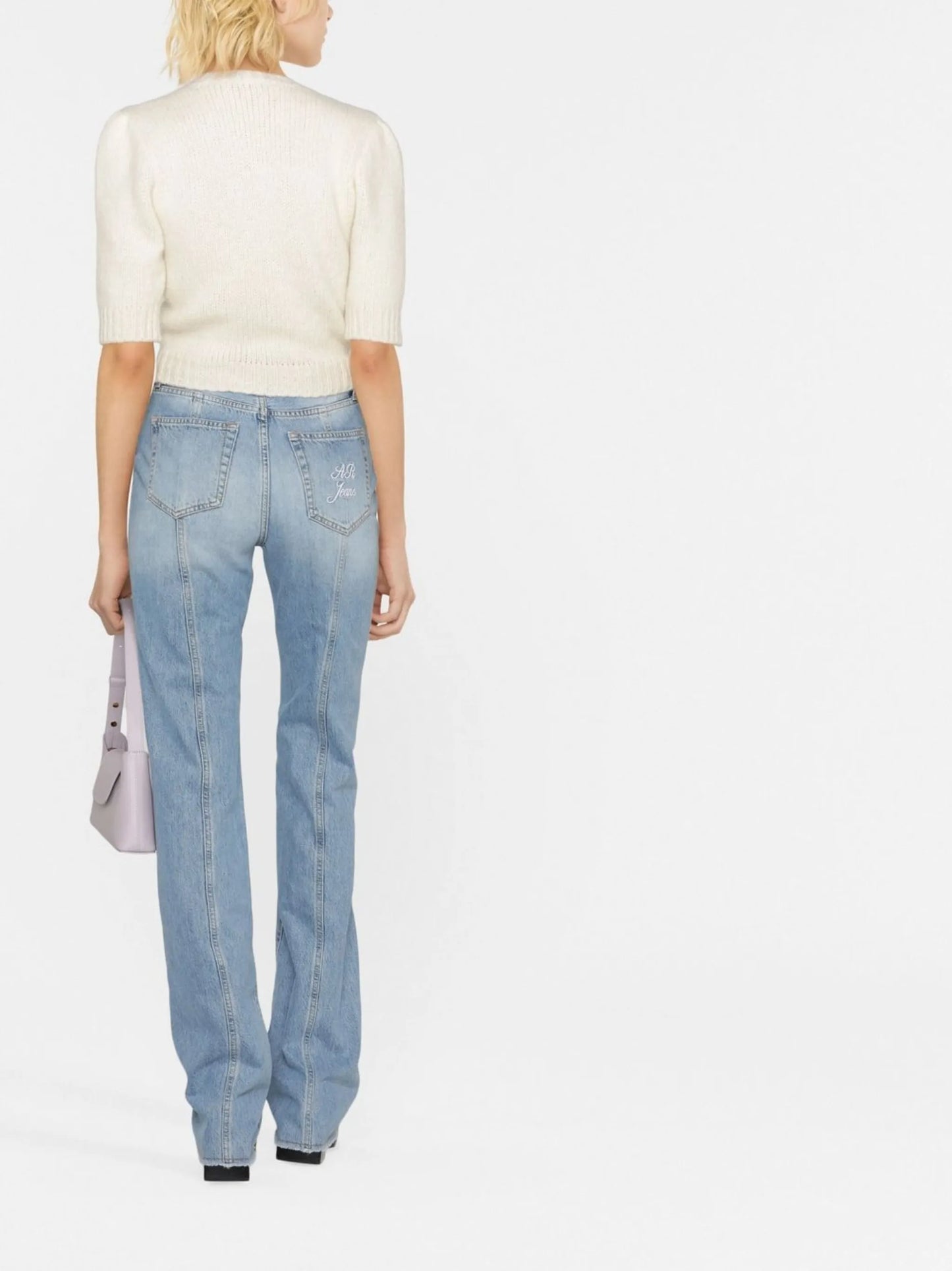fruit-embroidered pointelle knit jumper