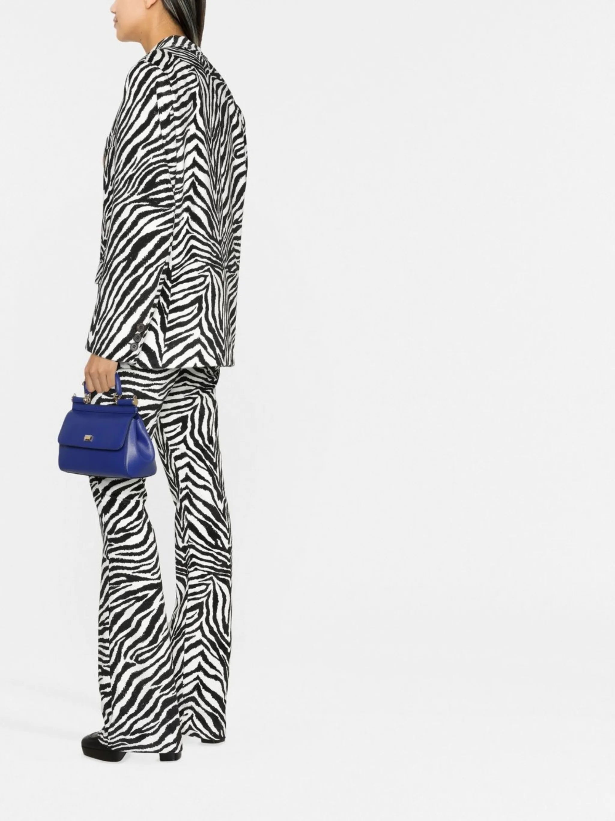 zebra-print single-breasted blazer